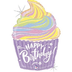 Grabo Folienballon Pastel Birthday Cupcake XXL 68 cm