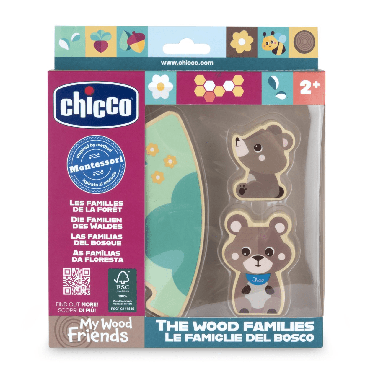 Chicco - Montessori Set – 2 Sammelfiguren Papa Bär