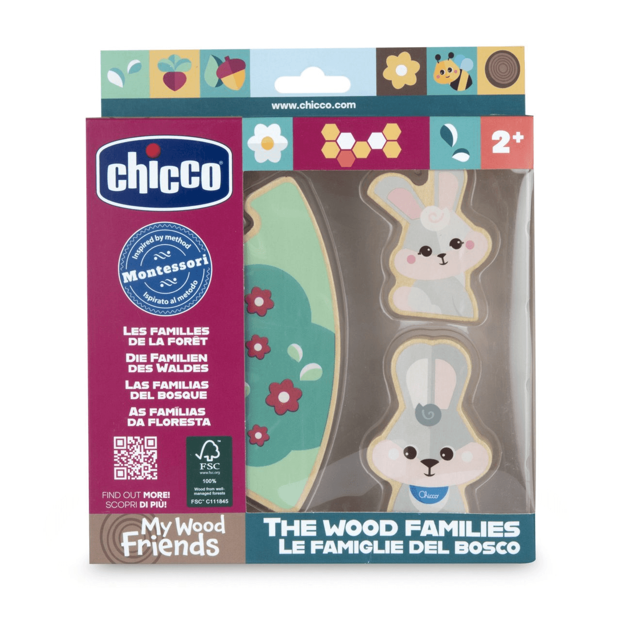 Chicco - Montessori Set – 2 Sammelfiguren Papa Hase