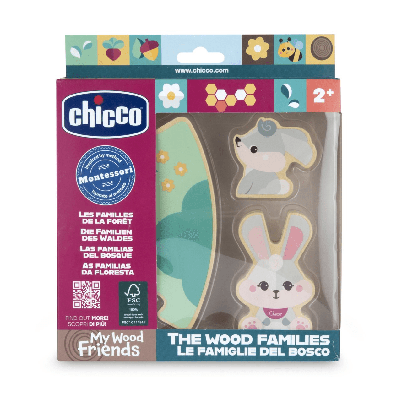 Chicco - Montessori Set – 2 Sammelfiguren Mama Hase