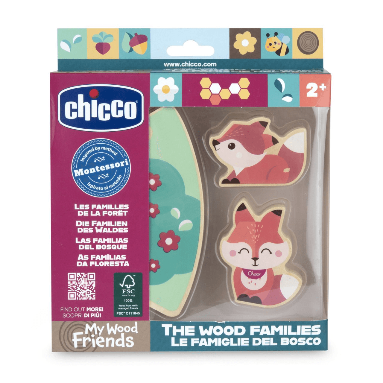Chicco - Montessori Set – 2 Sammelfiguren Mama Fuchs