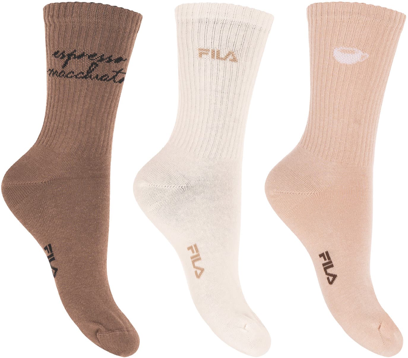 FILA Damen Socken Normal Cappucino 3er Pack