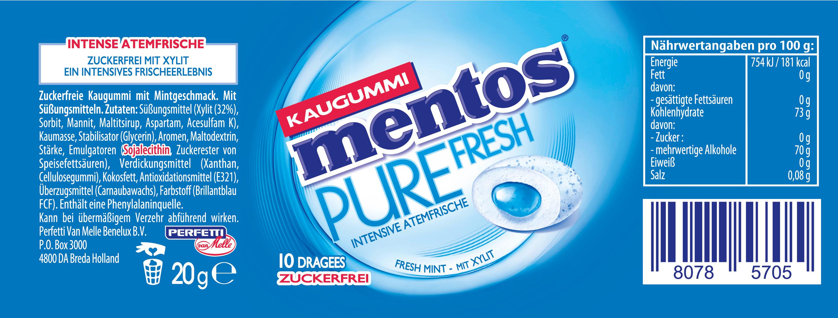 Produktbild MENTOS Gum Fresh Mint Nano Dose 2 von 2
