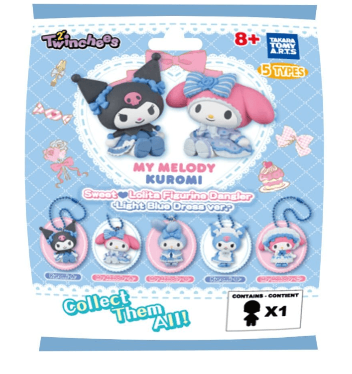 Sanrio Twinchees Minifigur My Melody x Kuromi Sweet Lolita Blind Pack 5 cm Sammelfigur Überraschungsbox