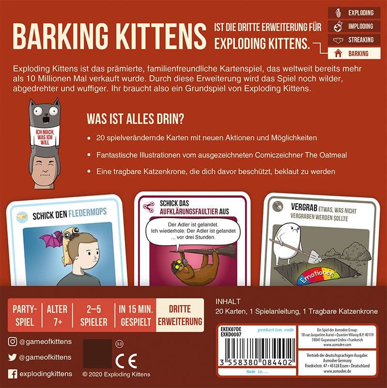 Produktbild Exploding Kittens - Exploding Kittens - Barking Kittens • DE 2 von 8