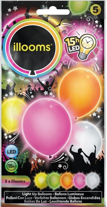BOTI - ILLOOMS - LEUCHTBALLONS 5-ER PACK, SOMMERFARBEN