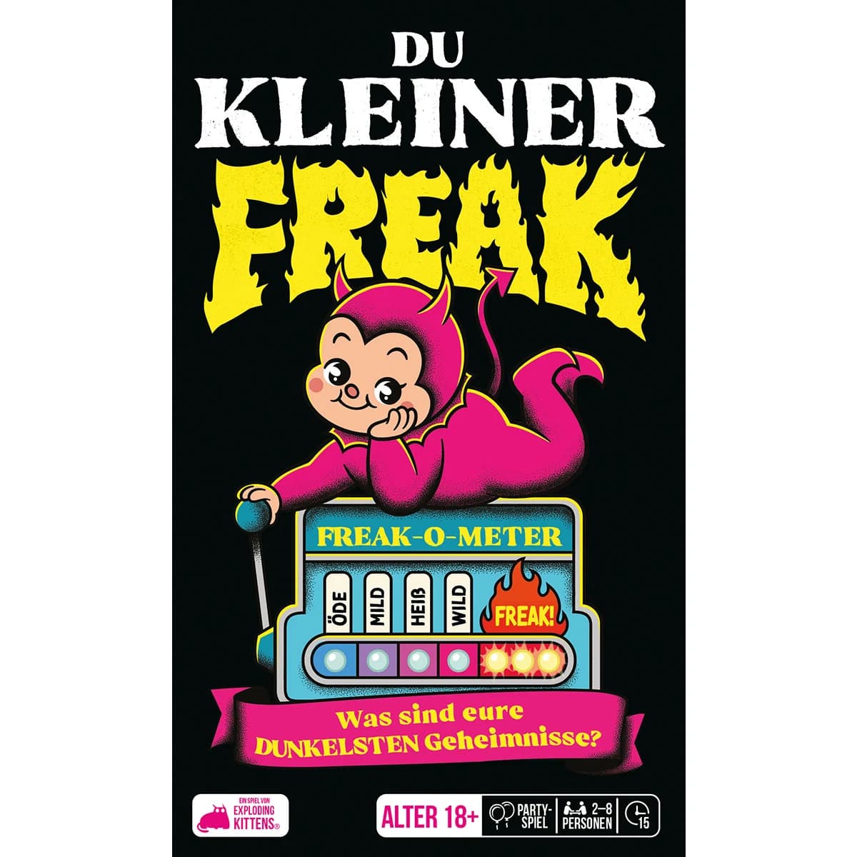 Exploding Kittens Du kleiner Freak DE – kooperatives Partyspiel ab 18 Jahren