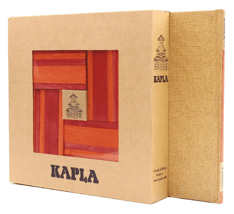 KAPLA - Holzbausteine, rot/orange, 40er Box
