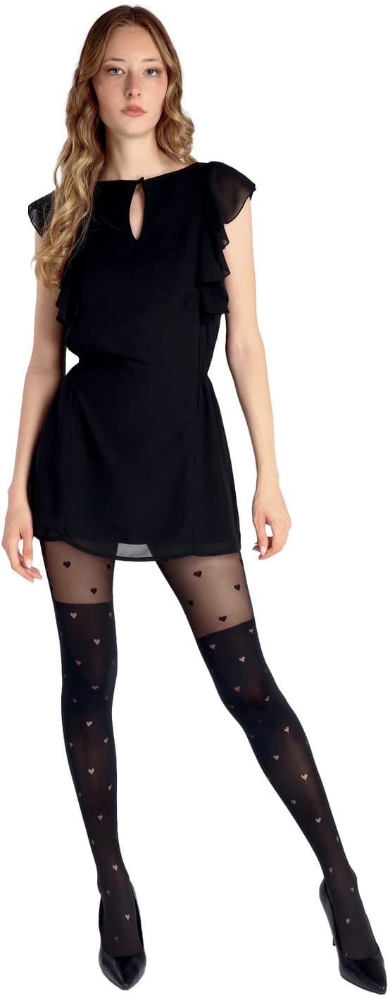 PRIMAVERA Damen Feinstrumpfhose Overknees Herz 50 DEN