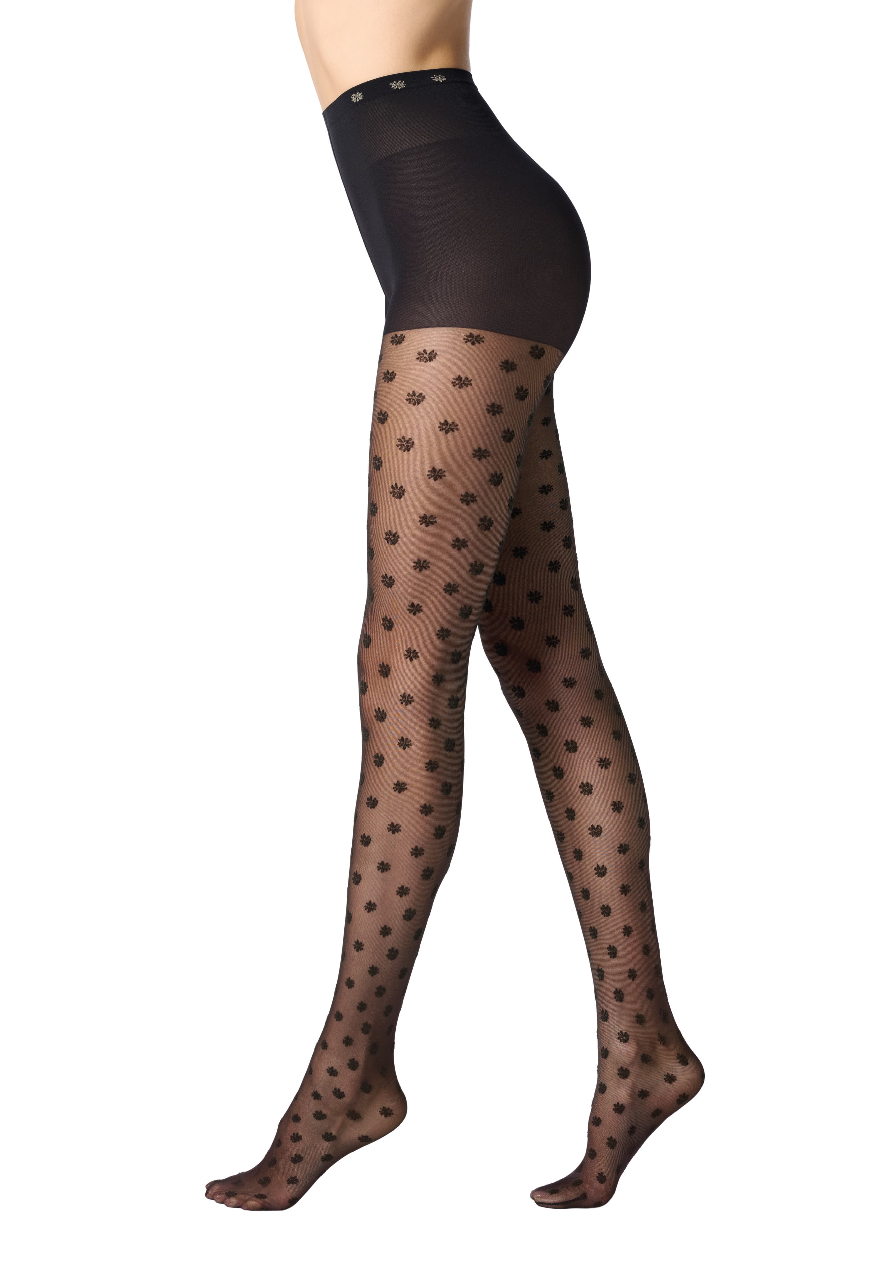 OROBLU Damen Feinstrumpfhose Floral Fancy Tights 30 DEN