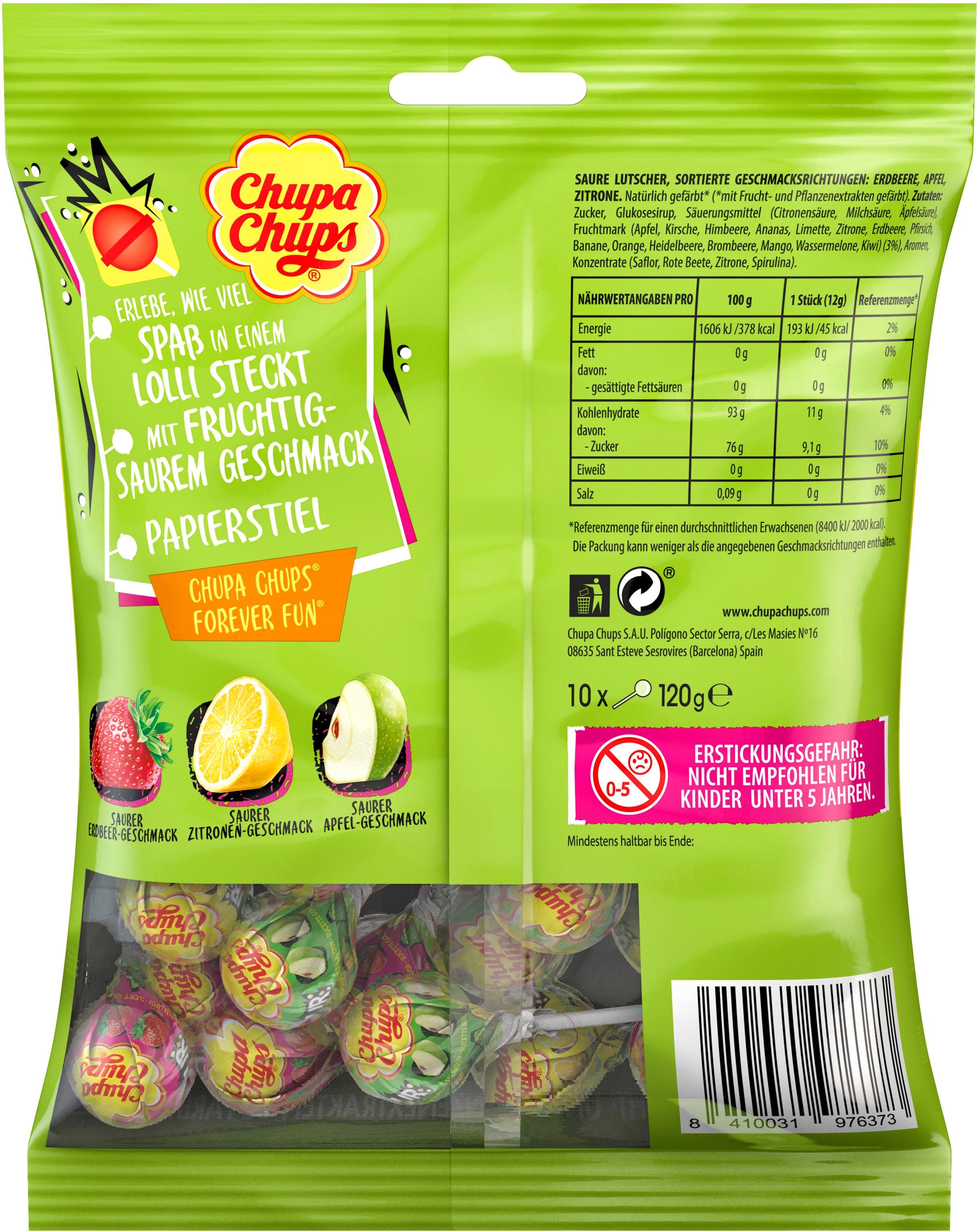Produktbild Chupa Chups Sour 10er Beutel 2 von 2