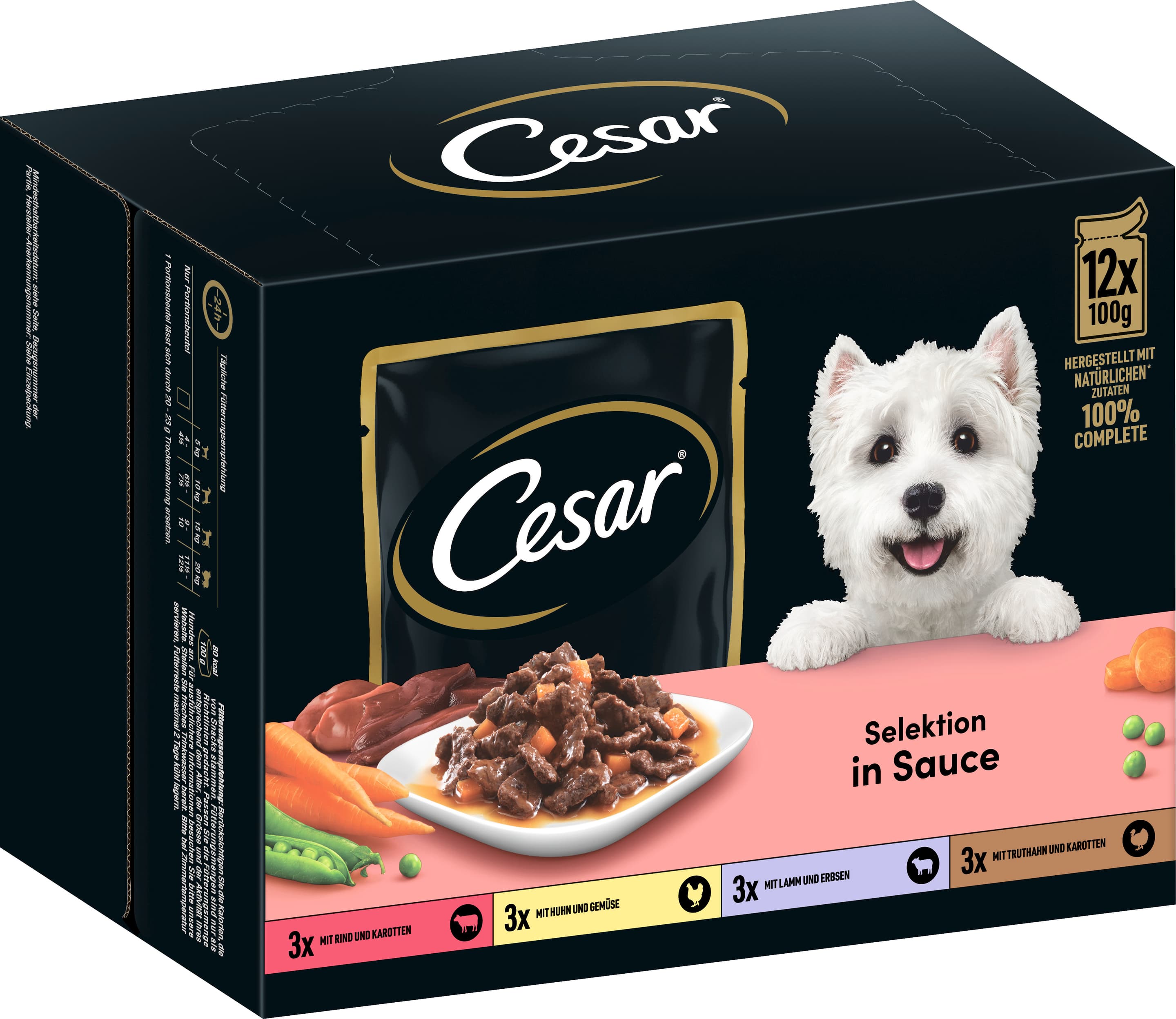 Produktbild CESAR® Portionsbeutel Multipack Selektion in Sauce 4 Varietäten 12 x 100g 2 von 4
