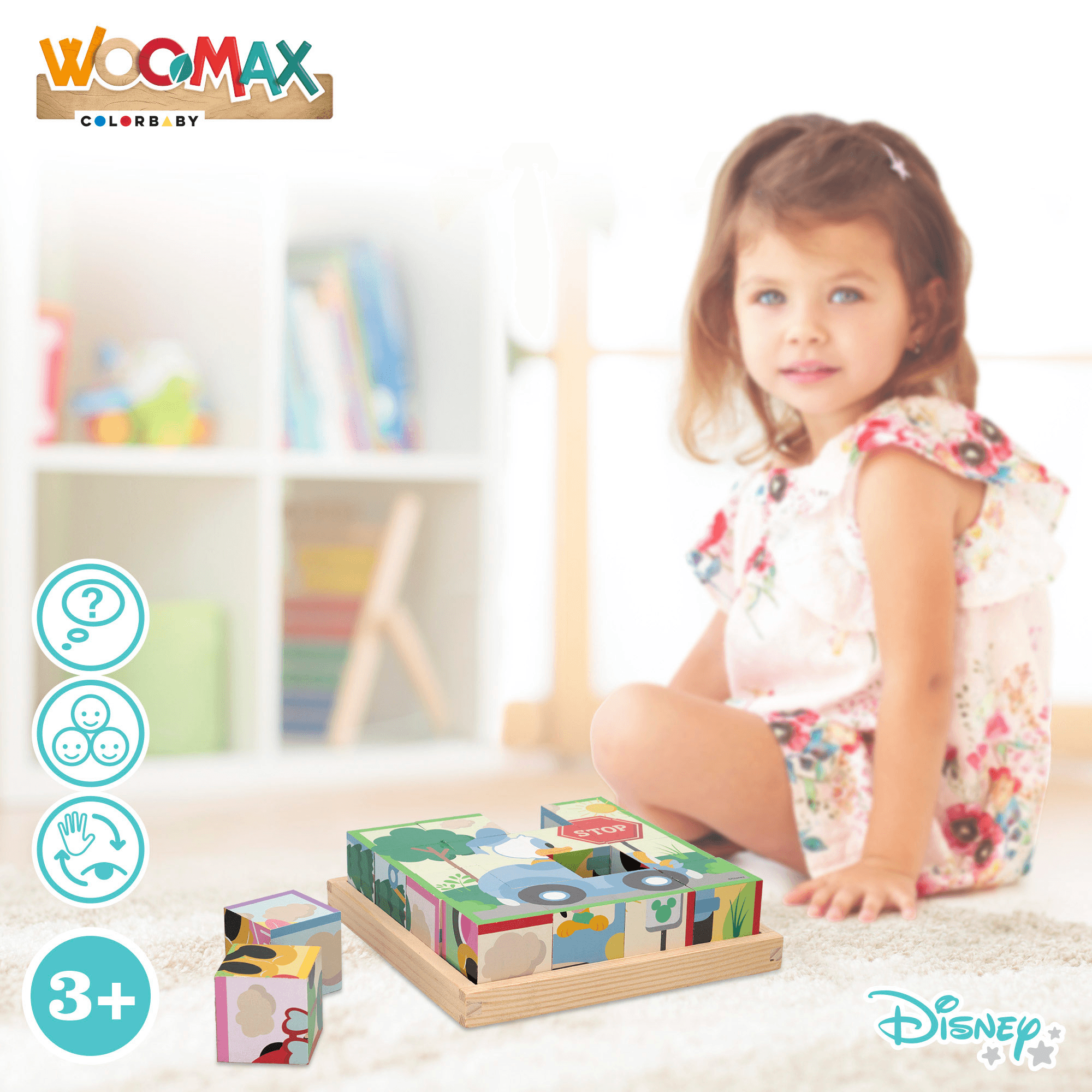 WOOMAX Zookabee Arche Noah aus Holz mit Tierfiguren und Steckformen, ab 2 Jahren