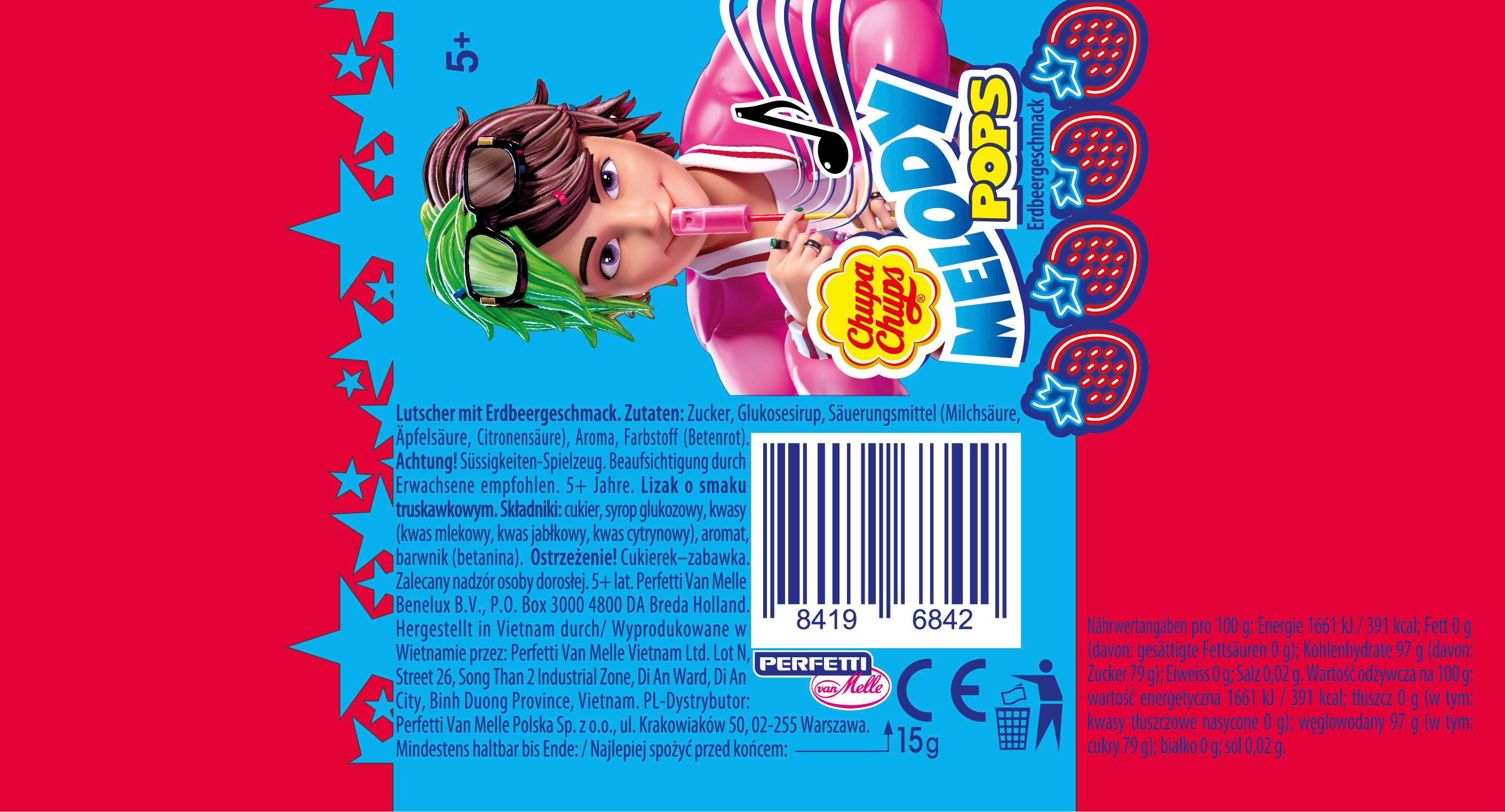 Produktbild Chupa Chups Melody Pops Erdbeere 2 von 2