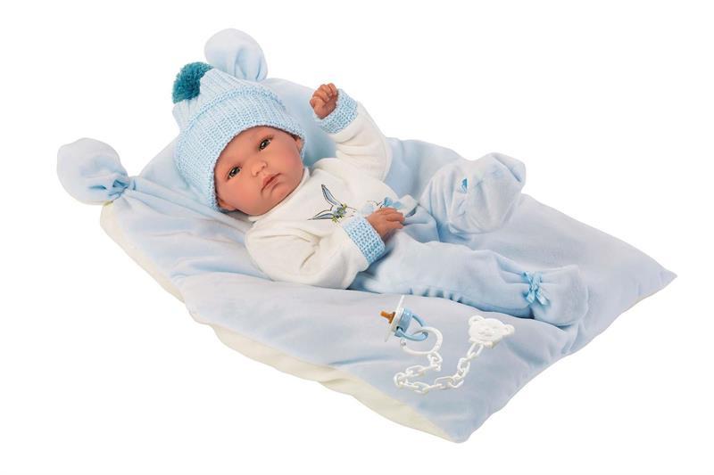 Llorens Bimbo hellblau 35cm grosse New Born Puppe 1063555