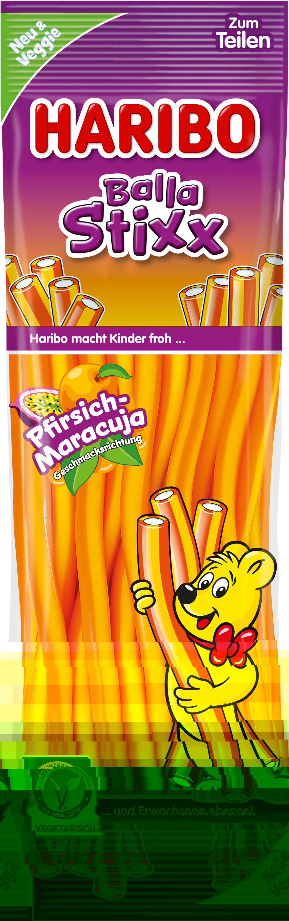 Haribo Balla Stixx Pfirsich-Maracuja veggie
