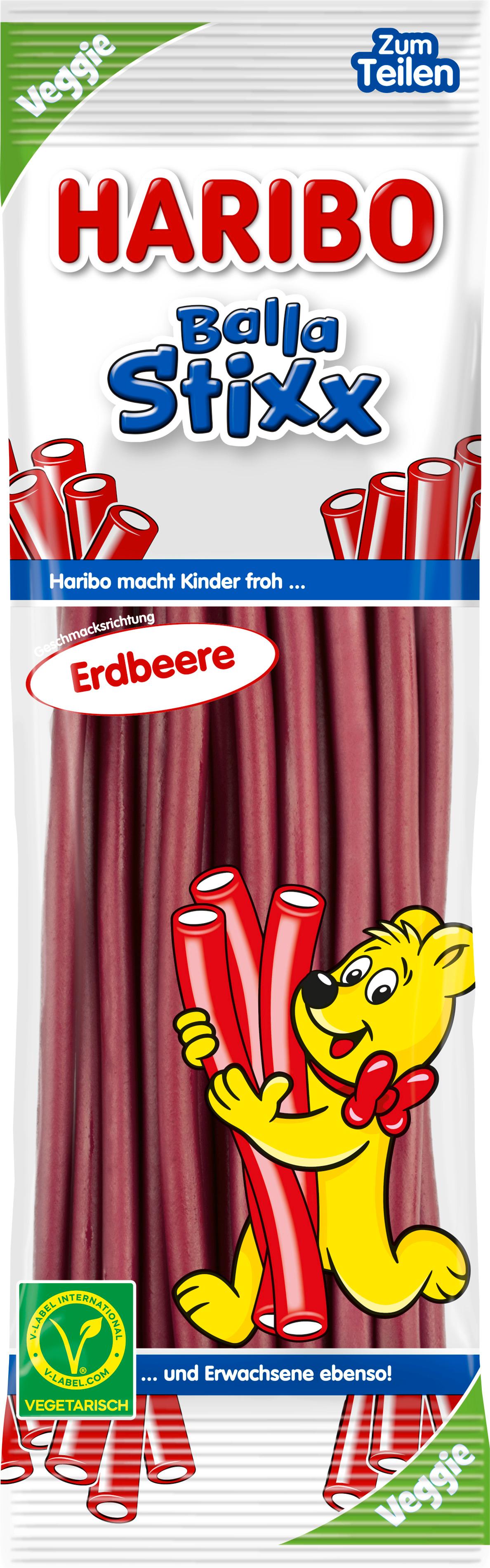 Haribo Fruchtgummi Balla Stixx Erdbeere Veggie