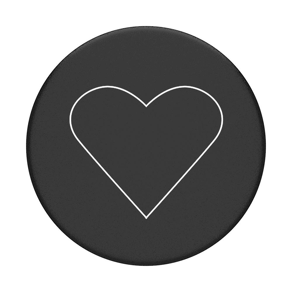 PopSockets PopGrip White Heart Black