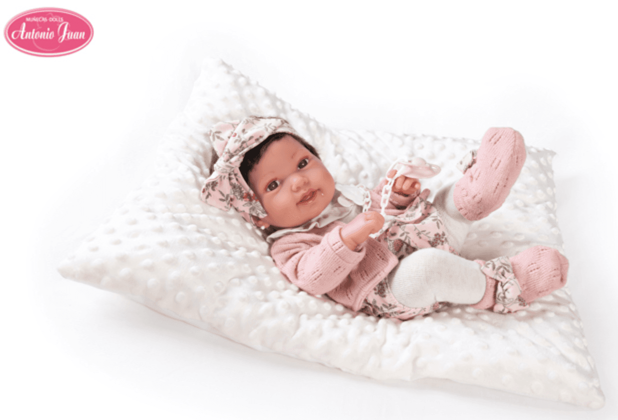 Antonio Juan Muñecas Puppe Neugeborenes Baby Babypuppe „Pipo“ – 42 cm – mit Decke & Mütze