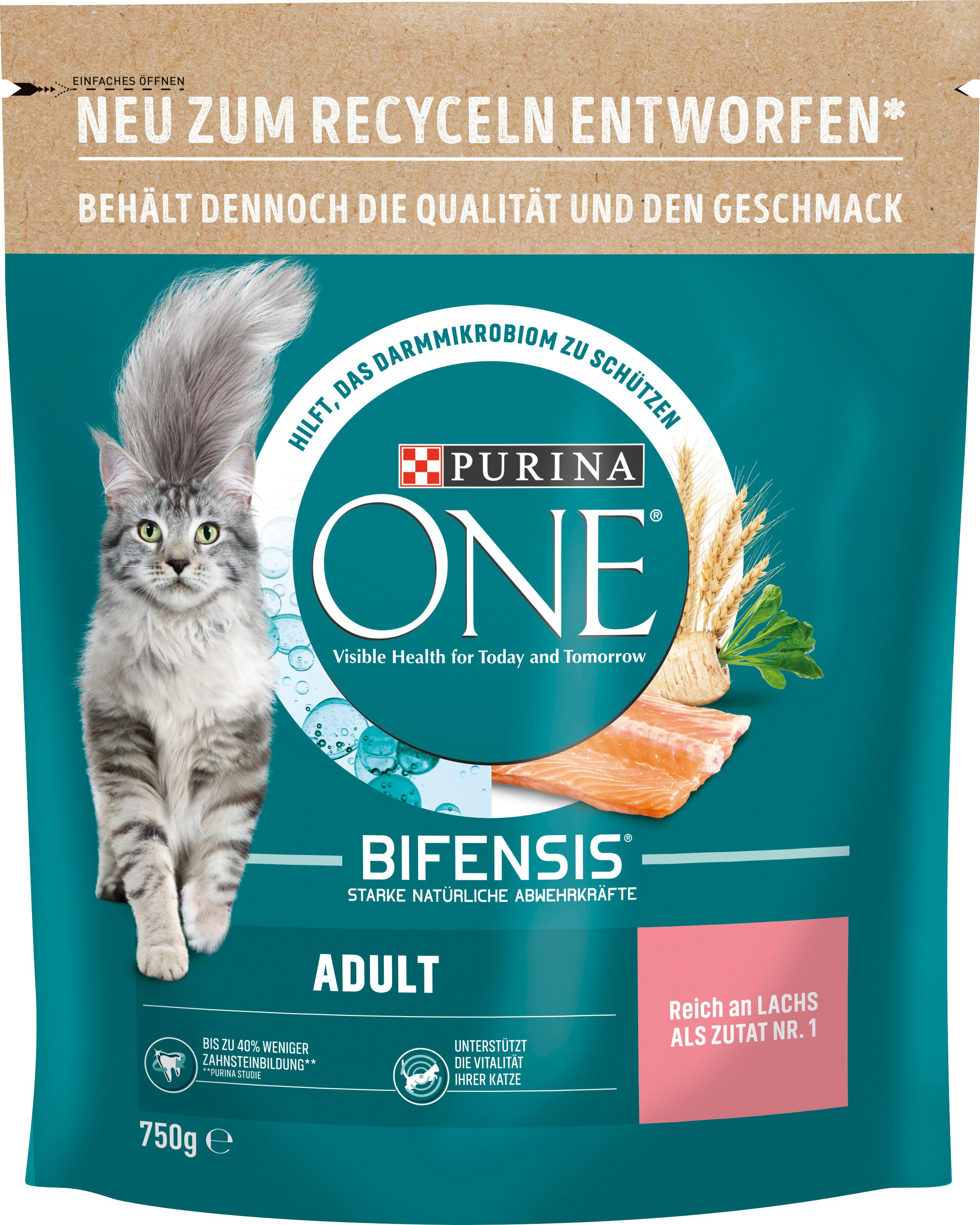 PURINA ONE ADULT reich an Lachs und Vollkorn-Getreide