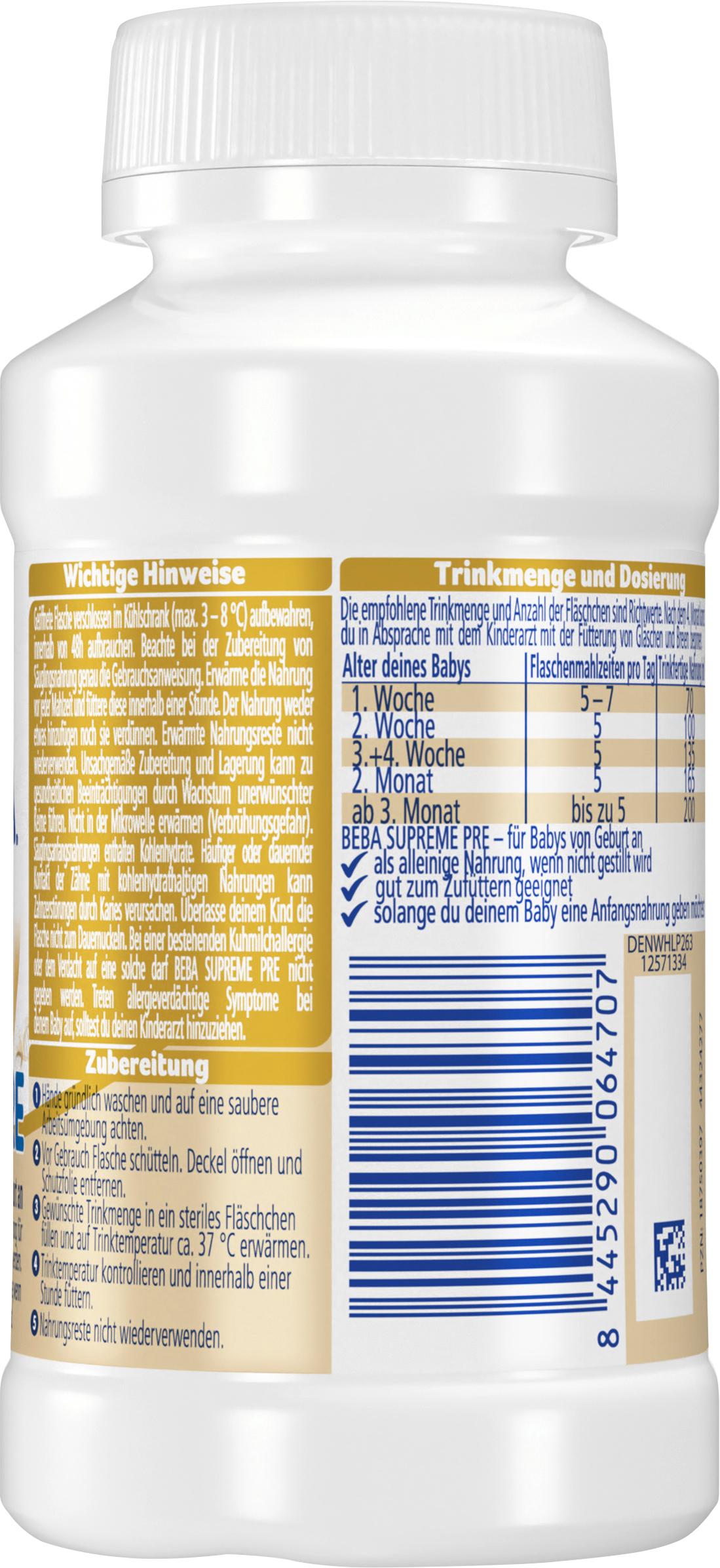 Produktbild BEBA SUPREME PRE Säuglingsanfangsnahrung von Geburt an 6 von 6