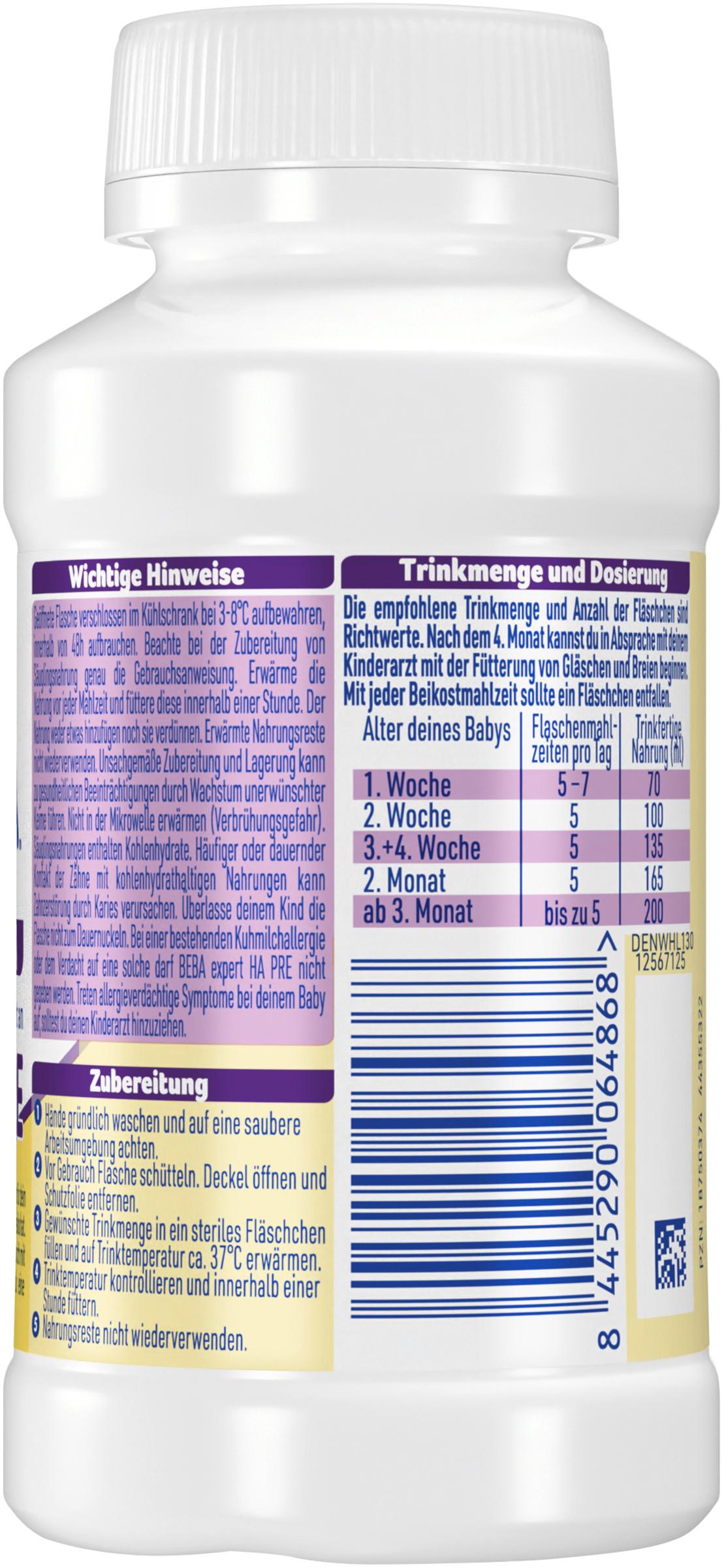 Produktbild BEBA Expert HA PRE Säuglingsanfangsnahrung von Geburt an 3 von 7