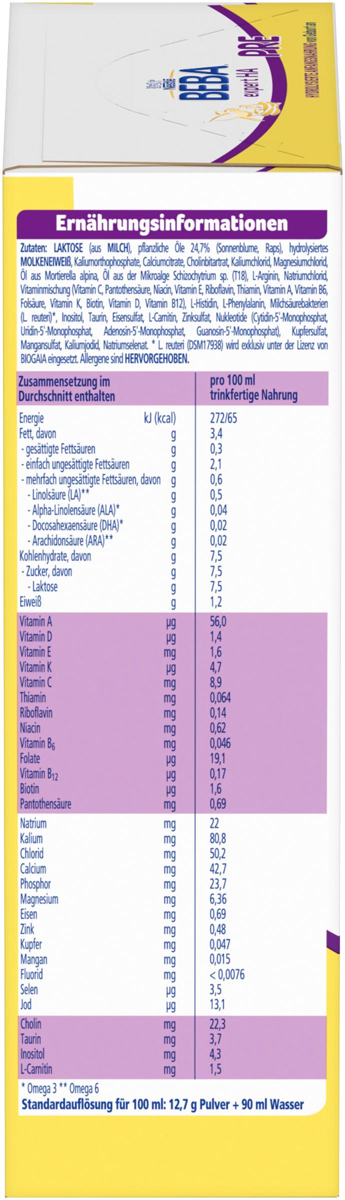Produktbild Beba Expert HA Pre Anfangsnahrung 5 von 14