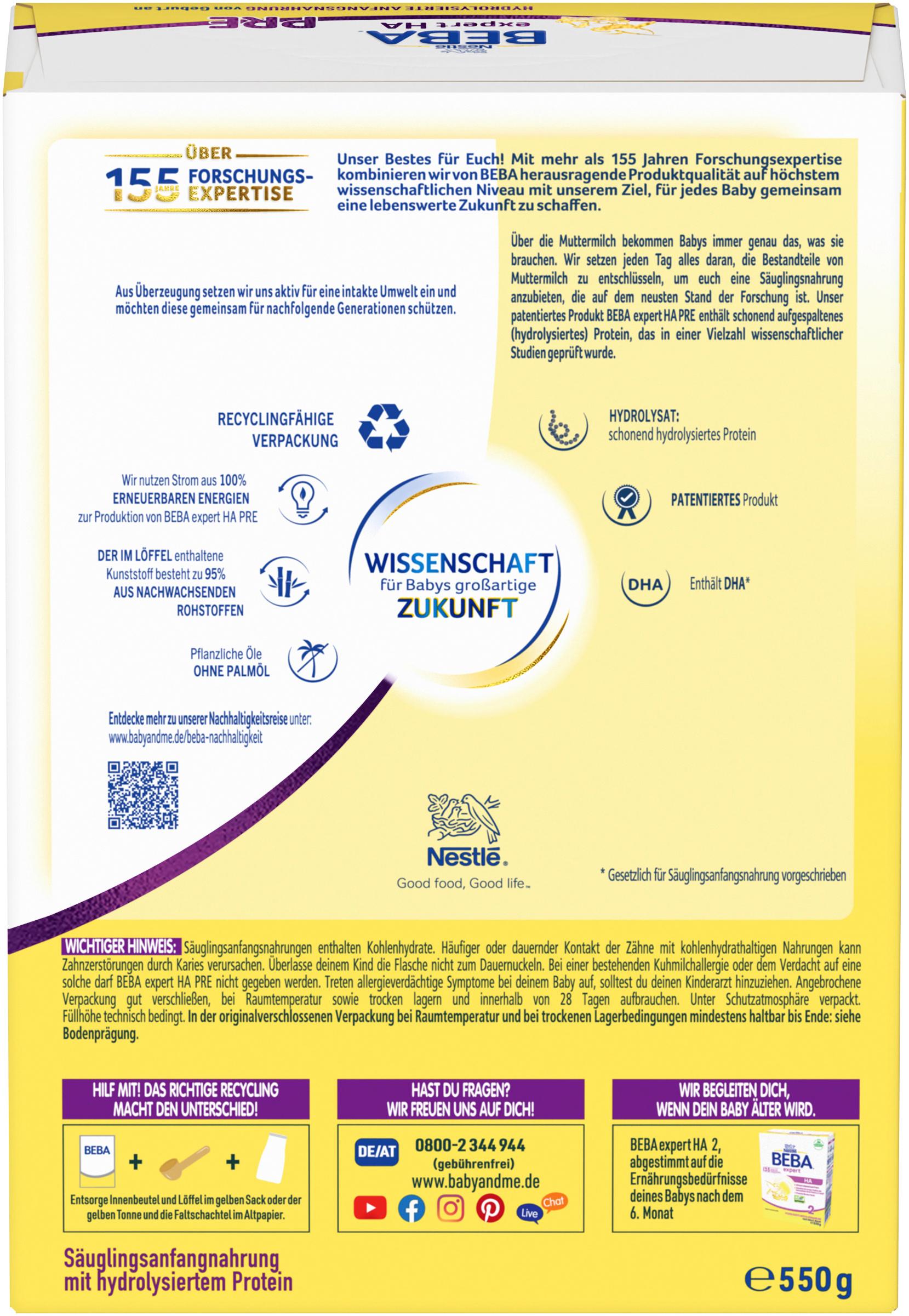 Produktbild Beba Expert HA Pre Anfangsnahrung 3 von 14
