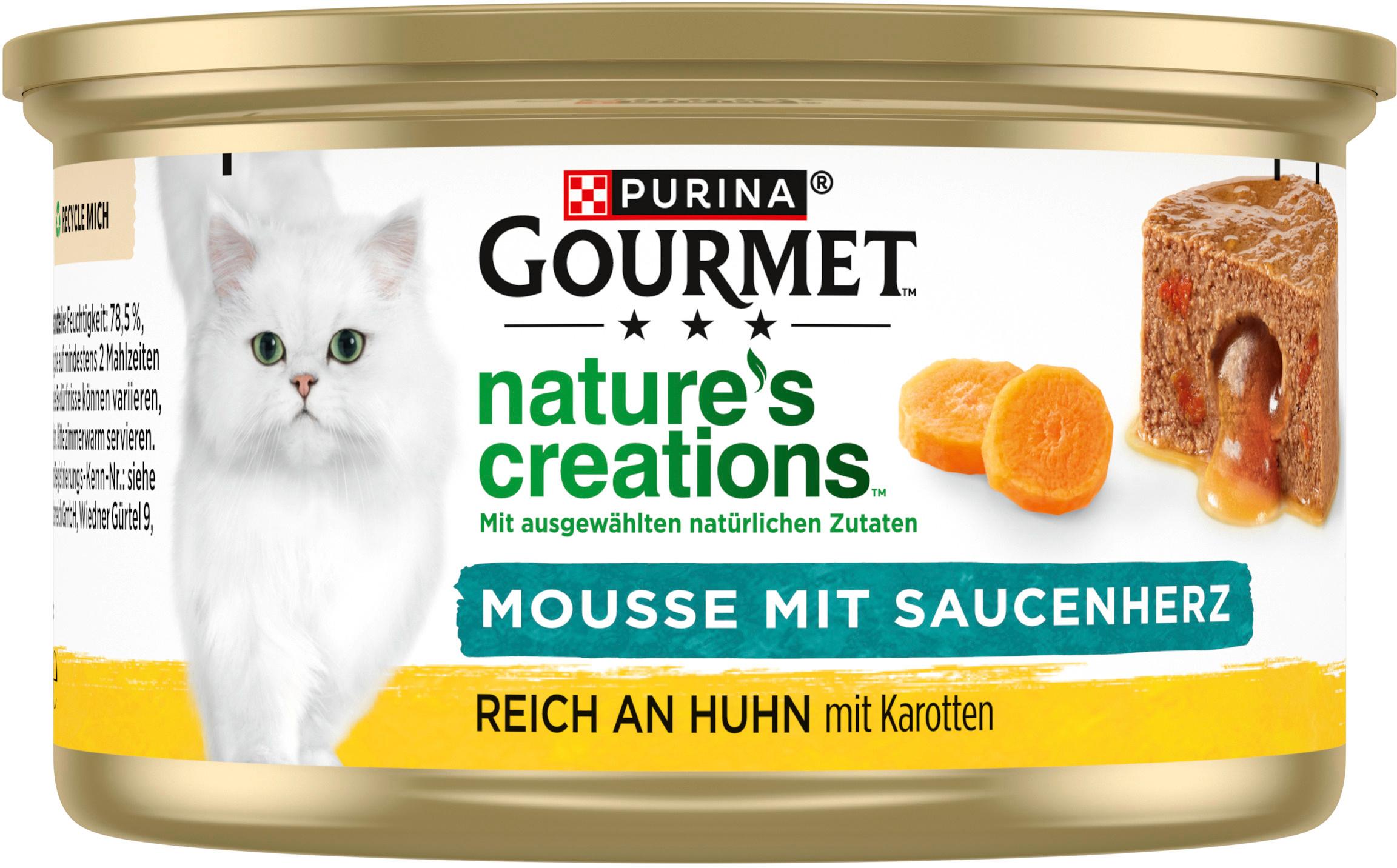 Purina Gourmet nature's creations Mousse mit Saucenherz Reich an Huhn