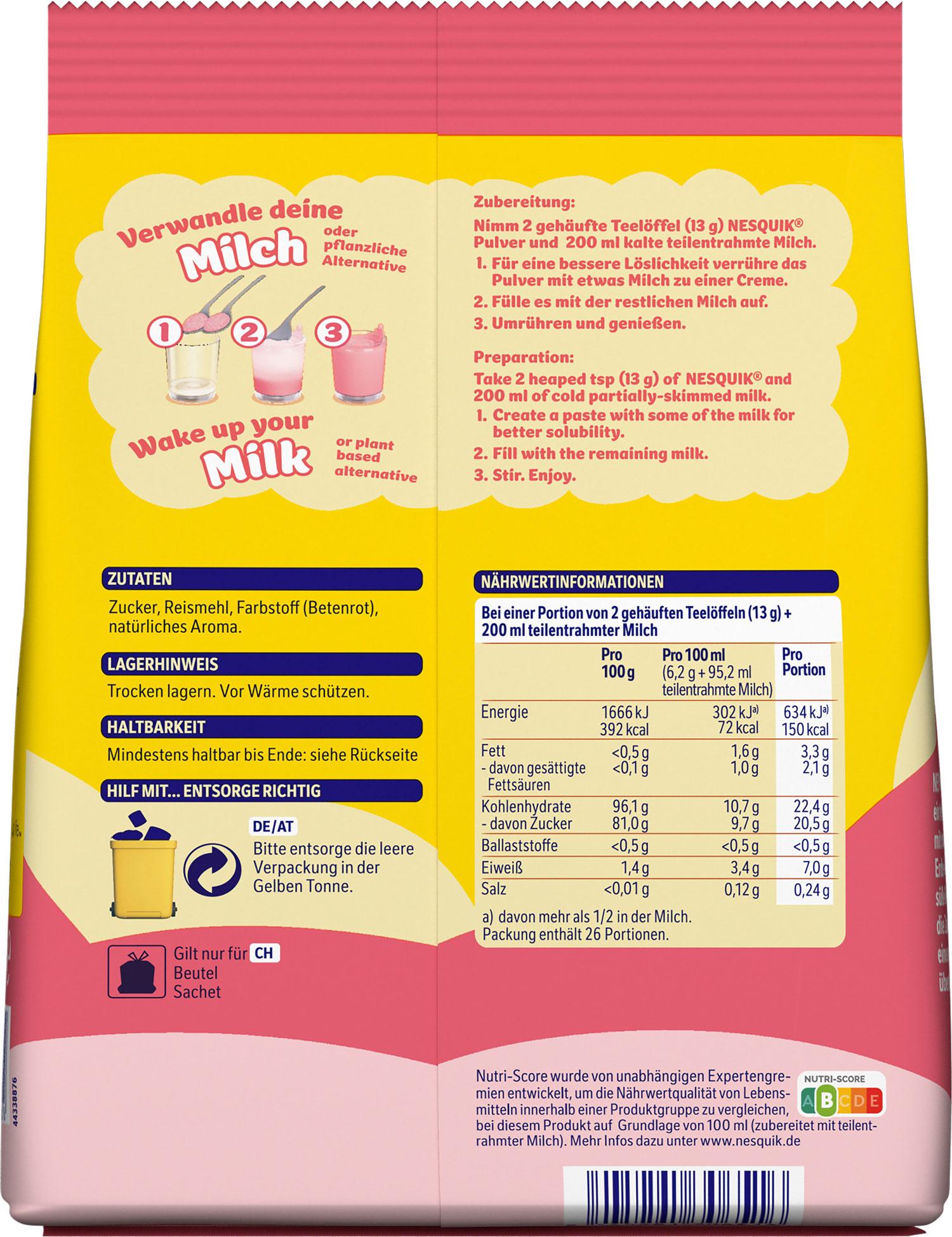 Produktbild Nestlé Nesquick Erdbeer Milk-Mix 2 von 2