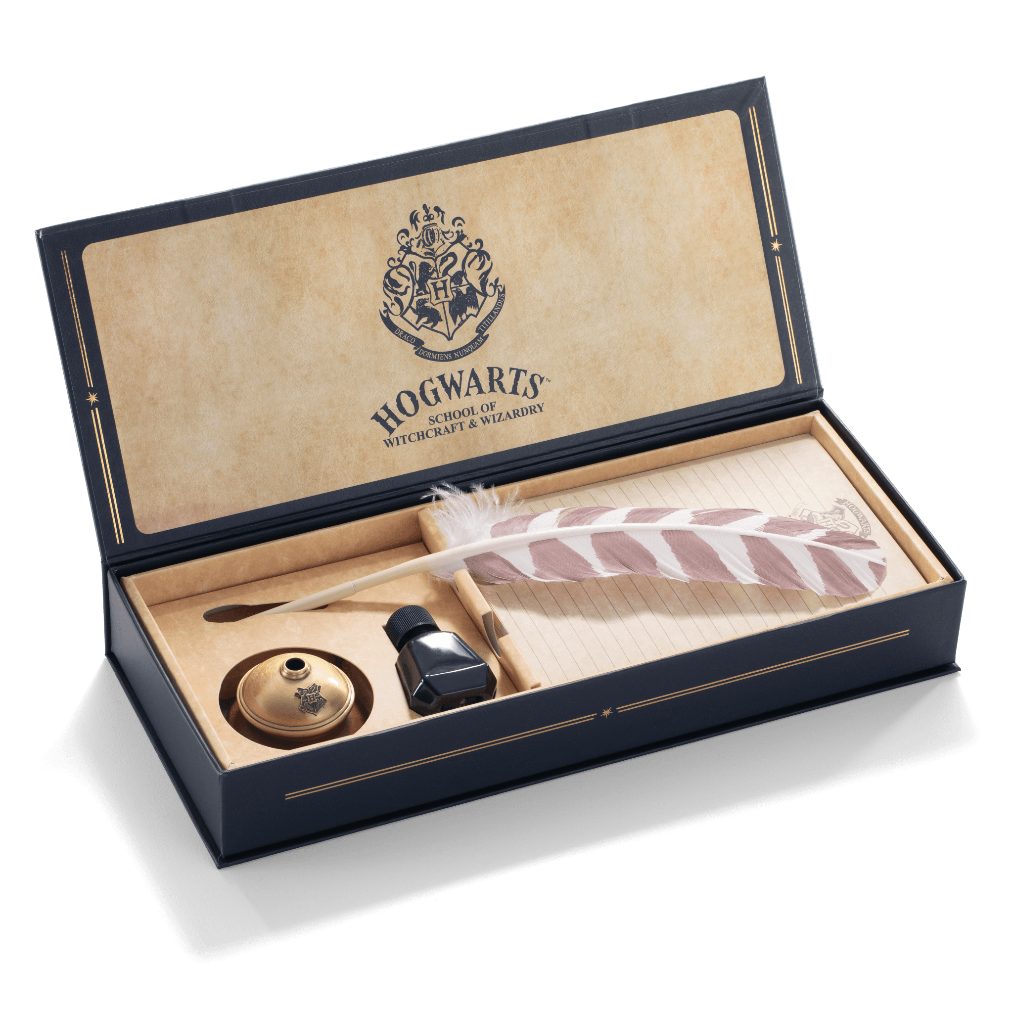 The Noble Collection - Harry Potter Hogwarts Writing Quill Set NN9057 – Federkiel, Tinte & Briefpapier im Sammler‑Set