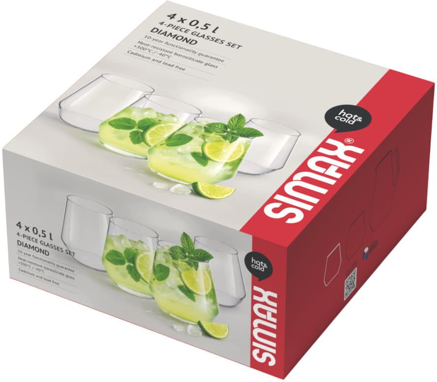SIMAX Trinkgläser Diamond 500ml 4er Set