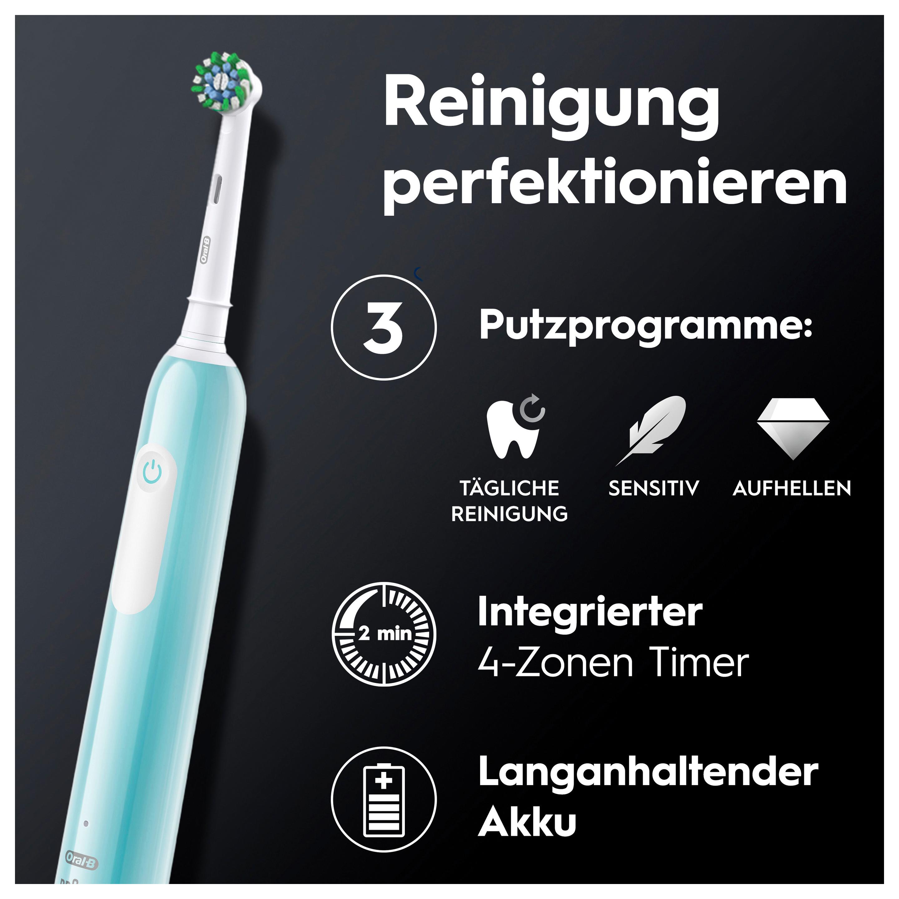 Produktbild Oral-B Cross Action Elektrische Zahnbürste Pro 1 Caribbean Blue 7 von 8