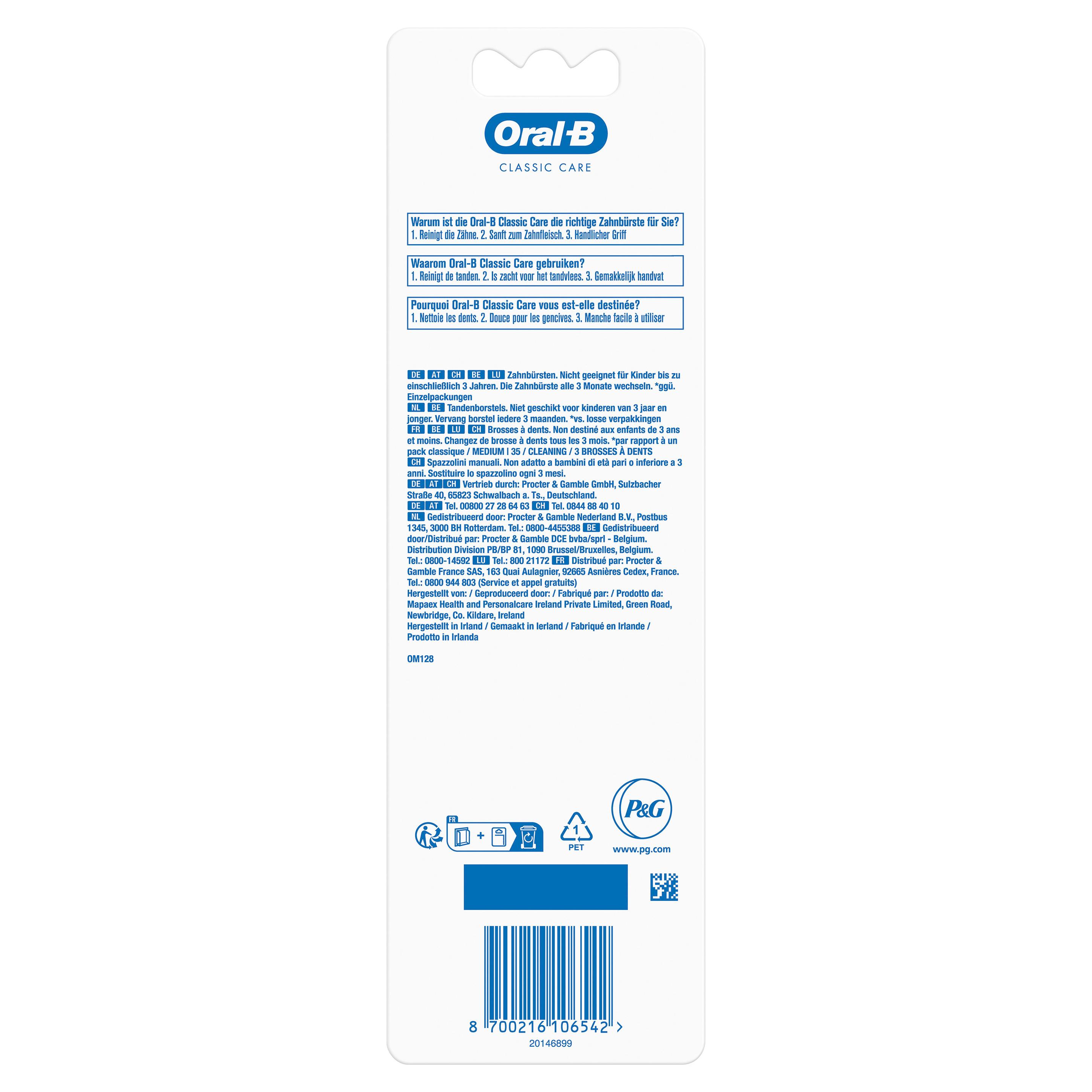 Produktbild Oral-B Zahnbürste Classic Care Mittel 2+1 Pack 2 von 3