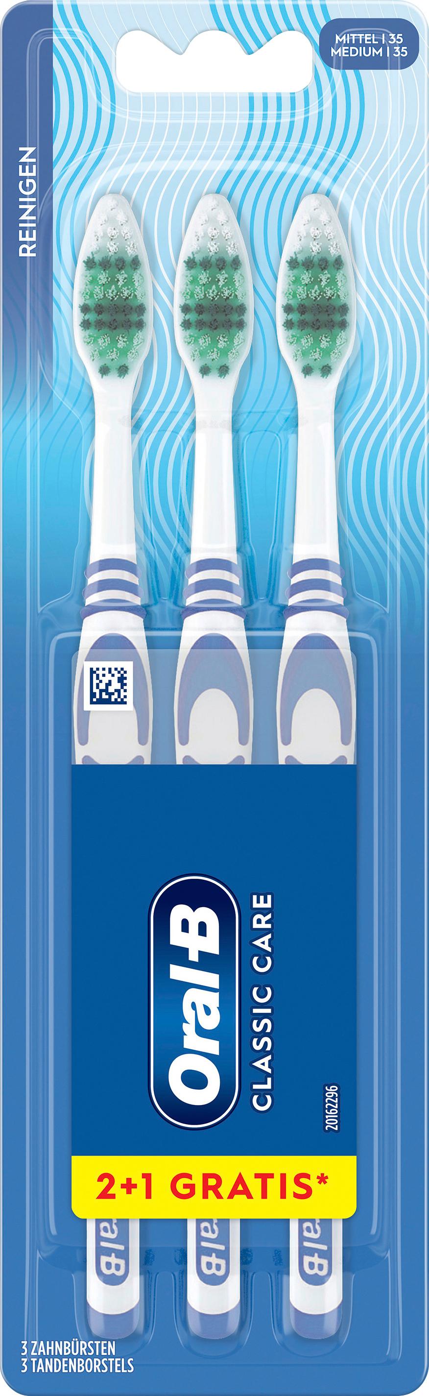 Oral-B Zahnbürste Classic Care Mittel 2+1 Pack
