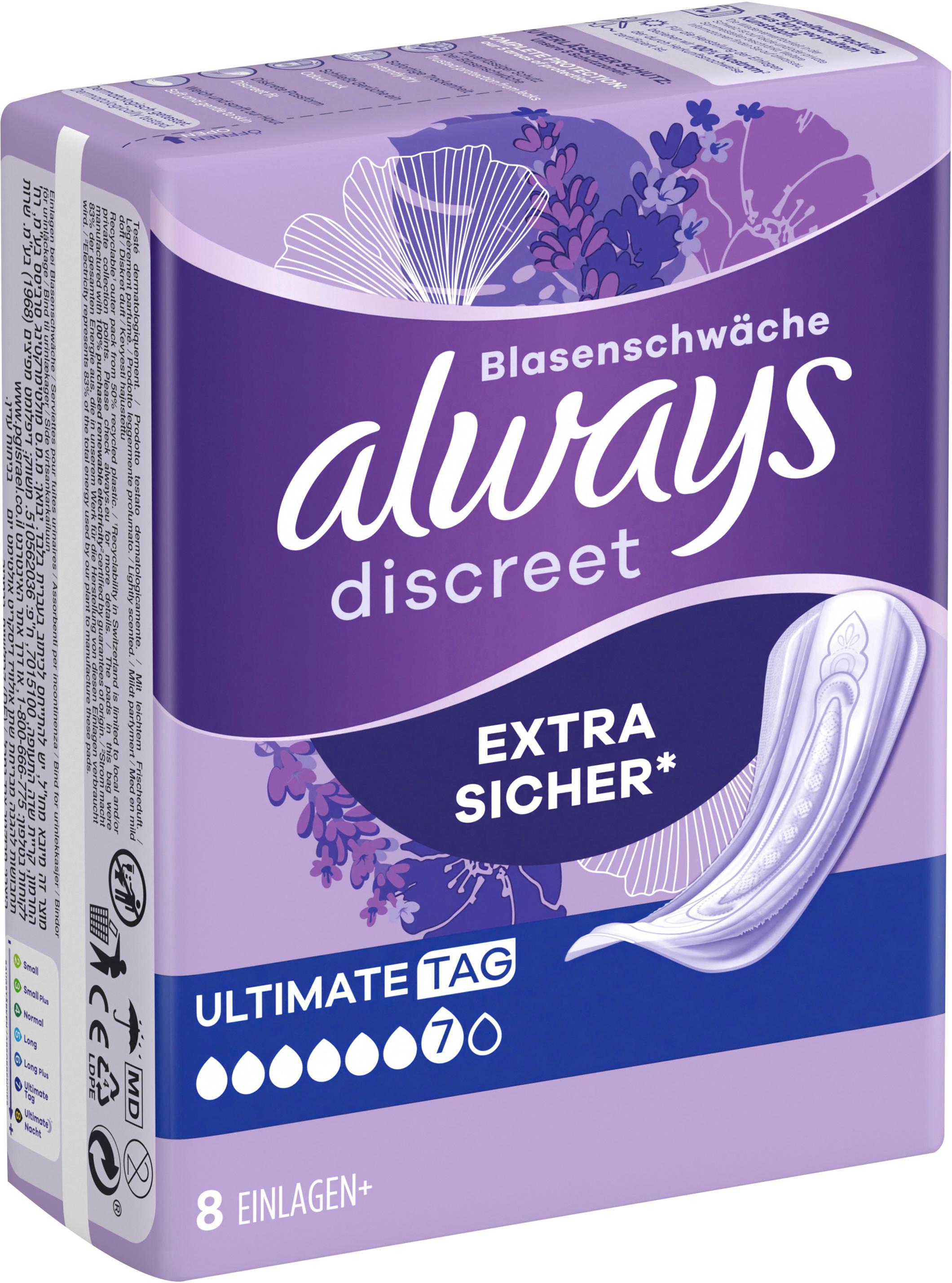 Produktbild Always Discreet Inkontinenz Ultimate Tag 2 von 7