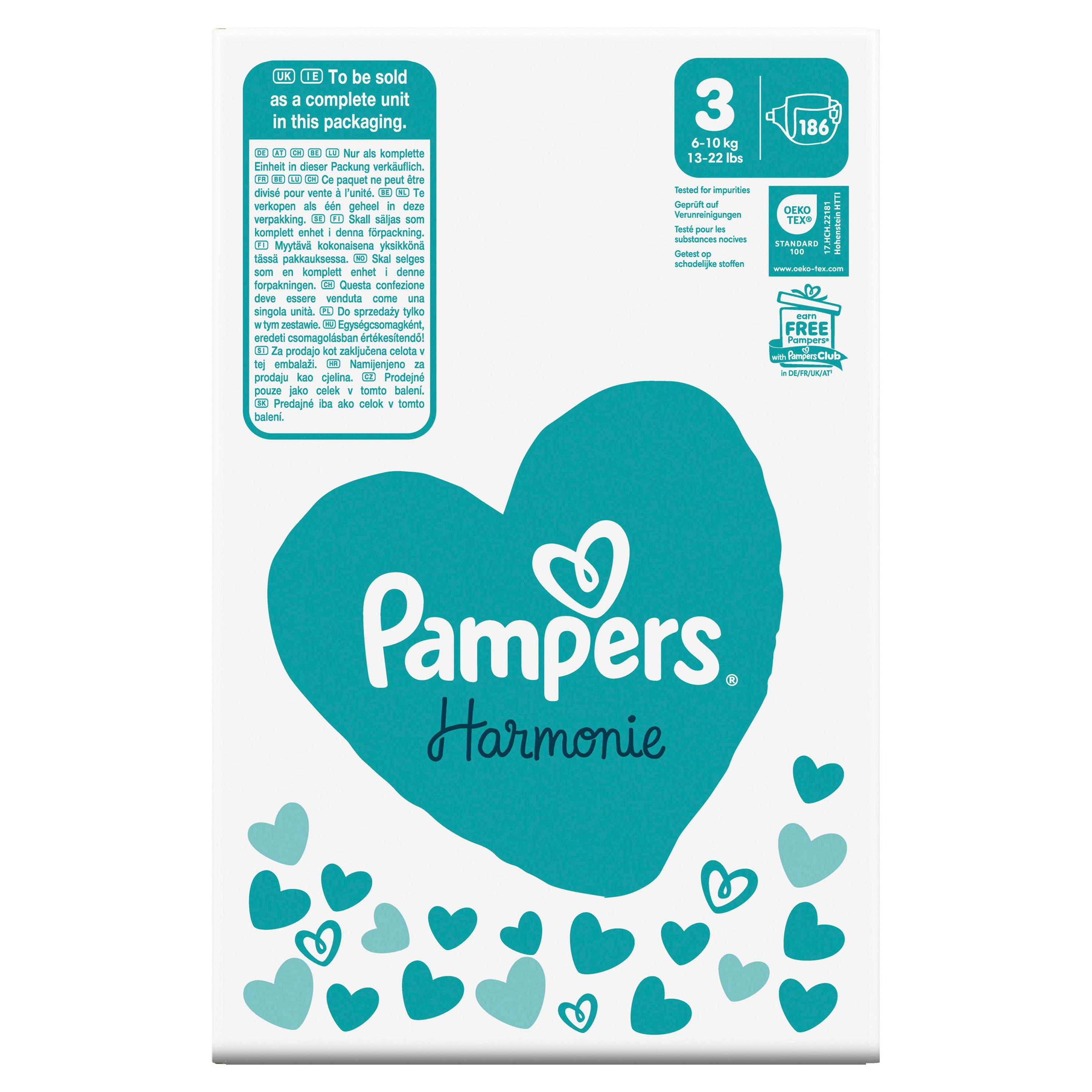 Produktbild Pampers Harmonie Windeln Gr.3 6-10kg Monatsbox 20 von 24