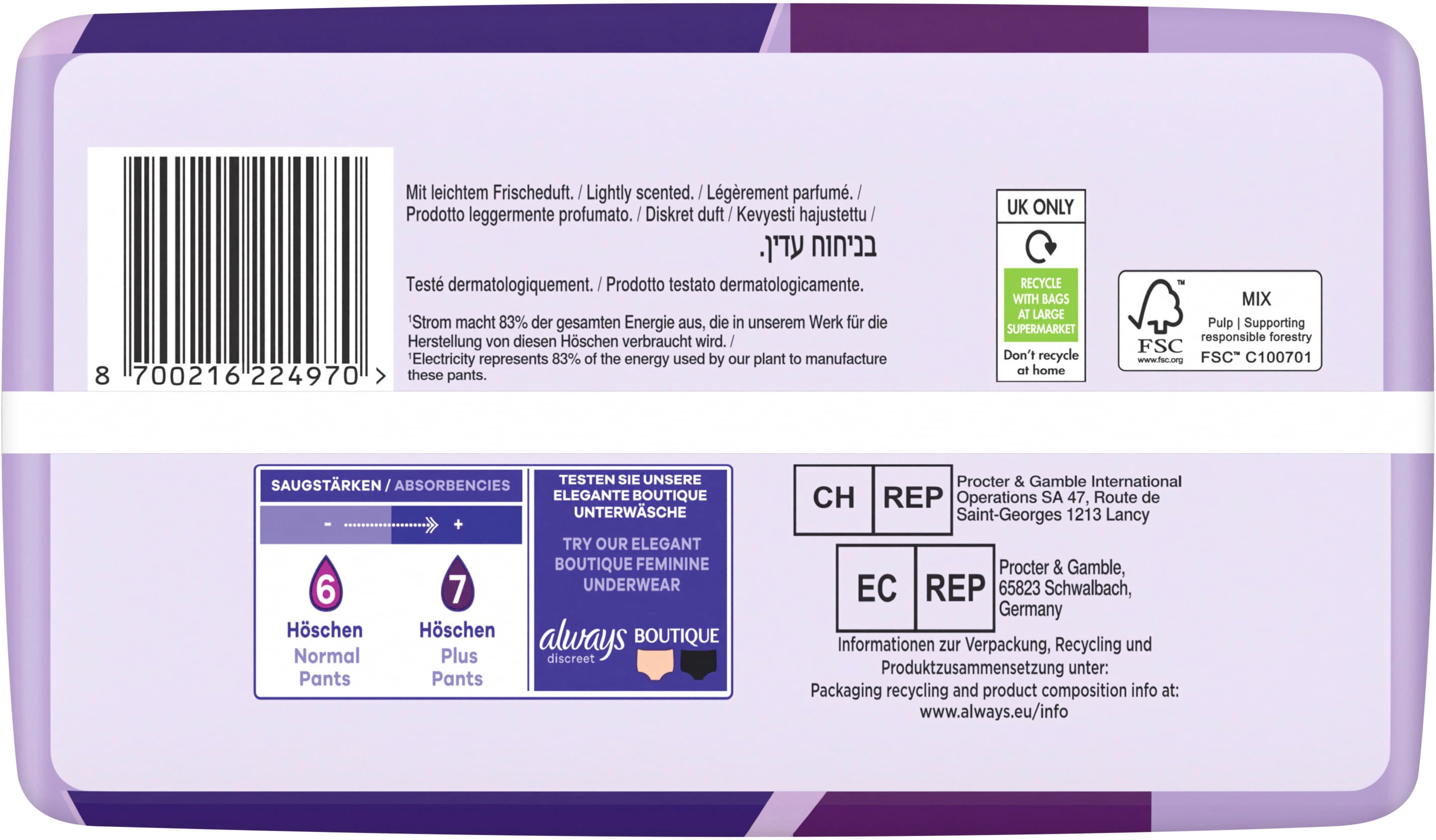 Produktbild always discreet Inkontinez Höschen Gr. L 10 von 11