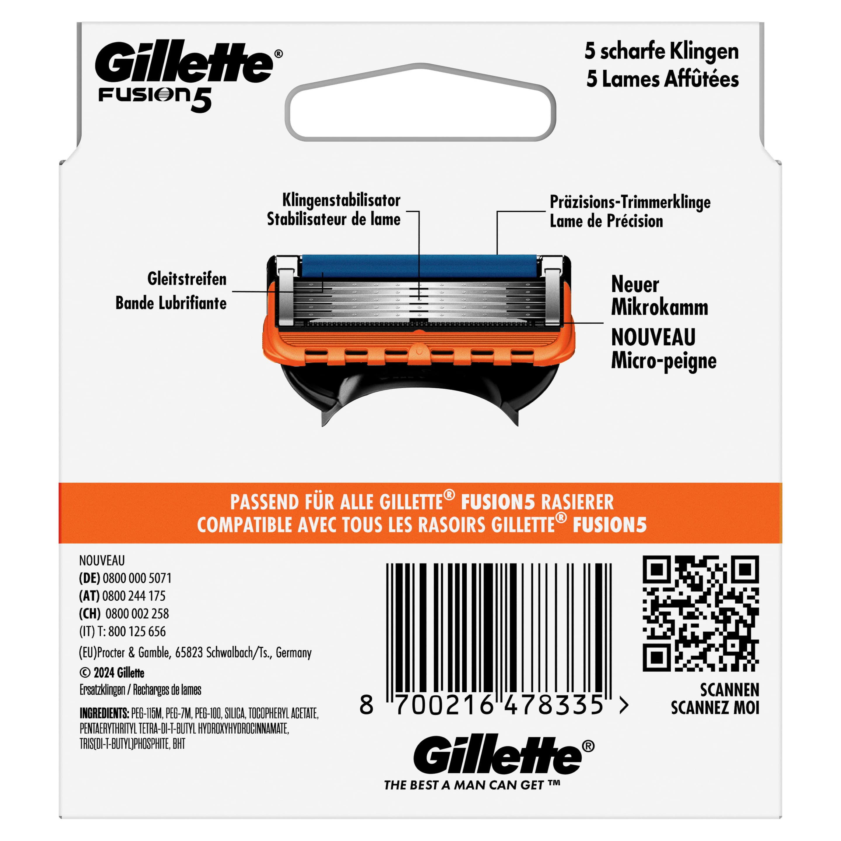 Produktbild Gillette Fusion 5 System Rasierklingen 3 von 12