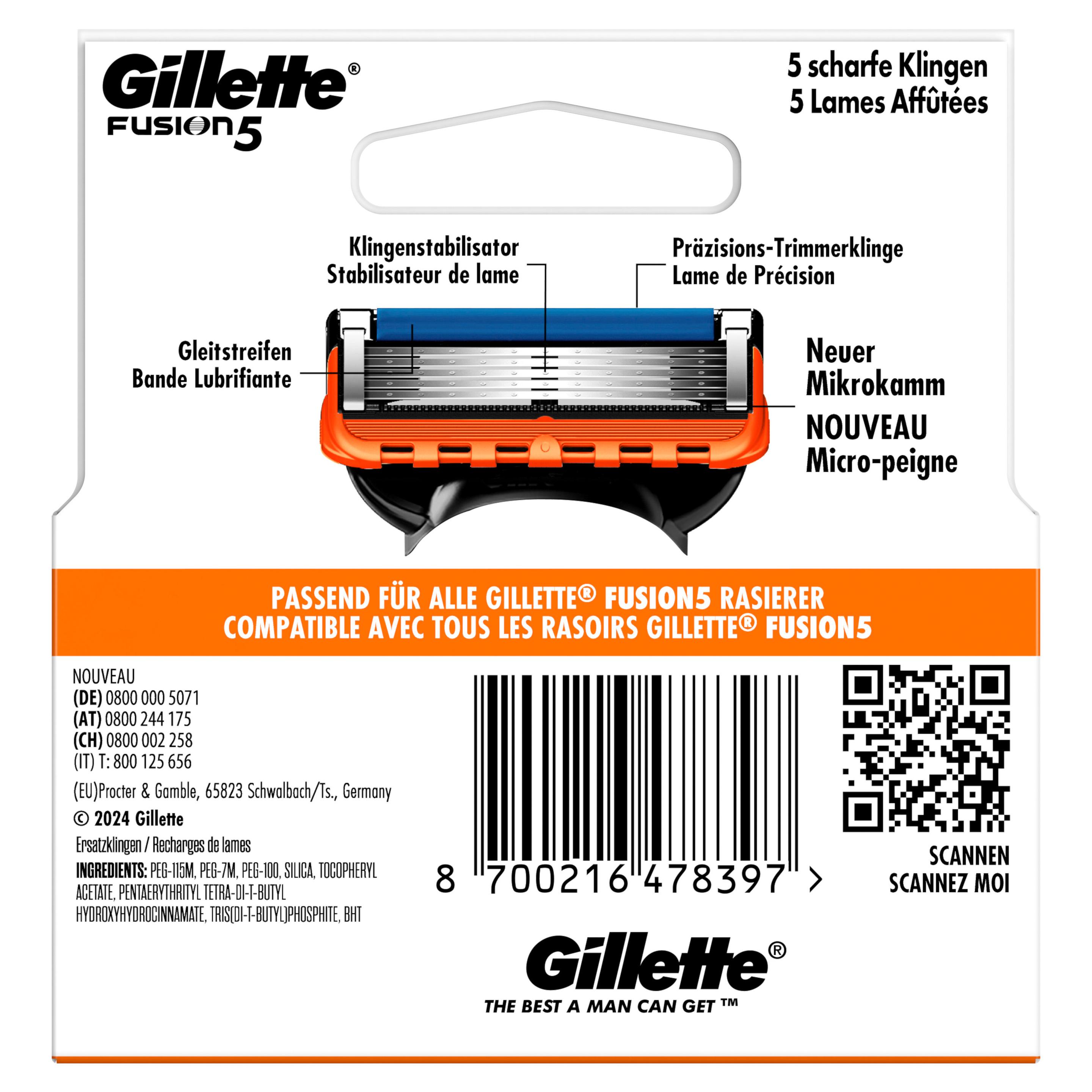 Produktbild Gillette Fusion 5 System Rasierklingen 3 von 12