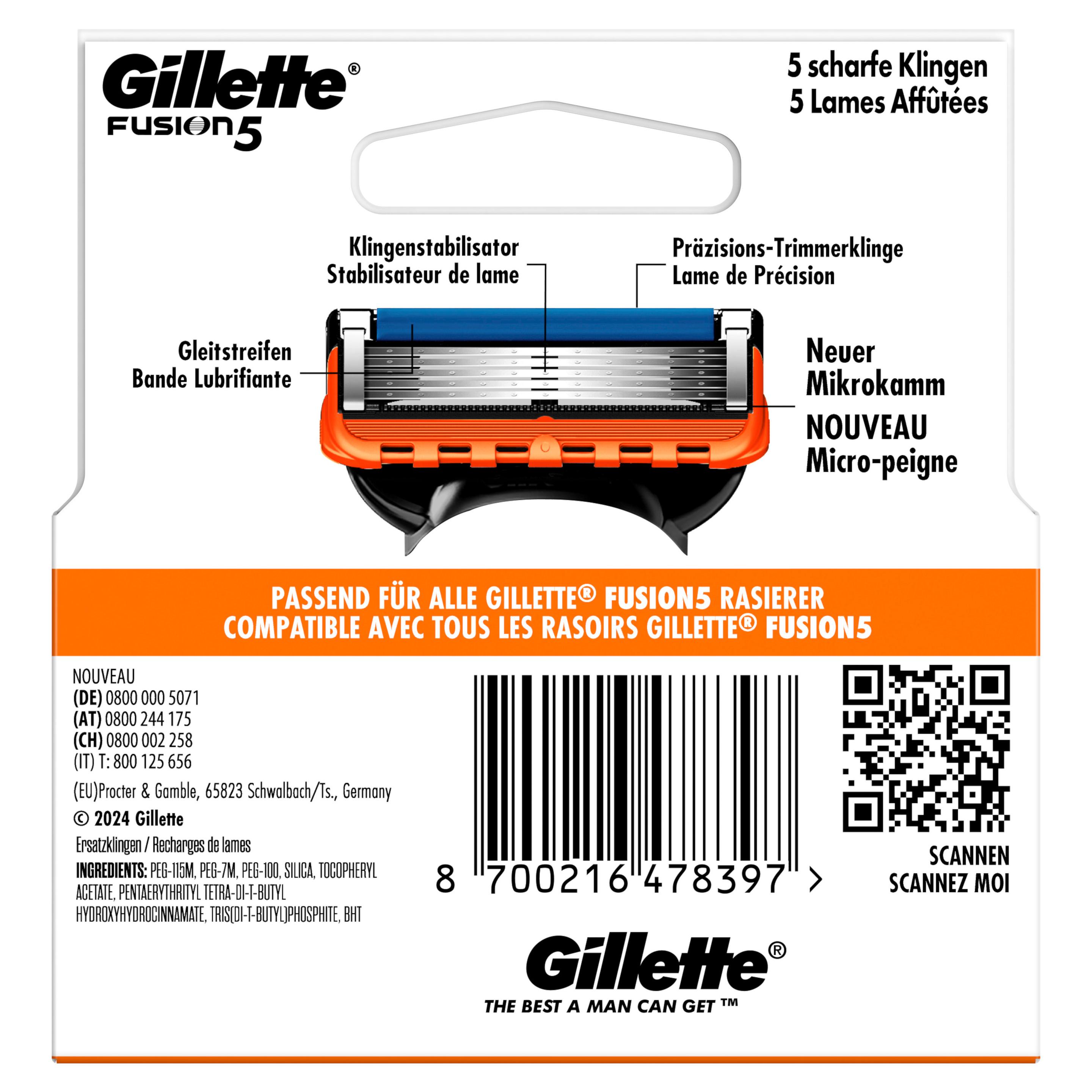 Produktbild Gillette Fusion 5 System Rasierklingen 2 von 12