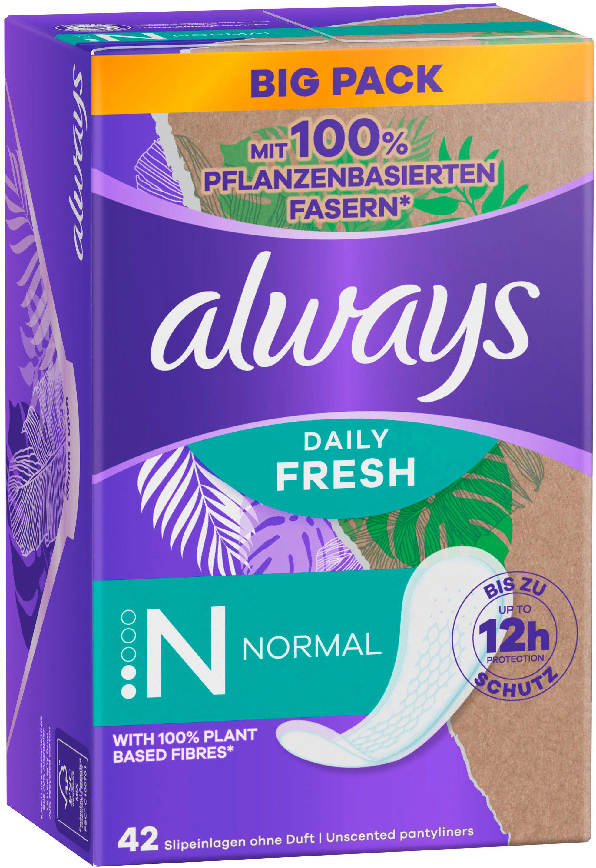 Produktbild always Slipeinlagen Daily Fresh Normal pflanzenbasiert 8 von 13