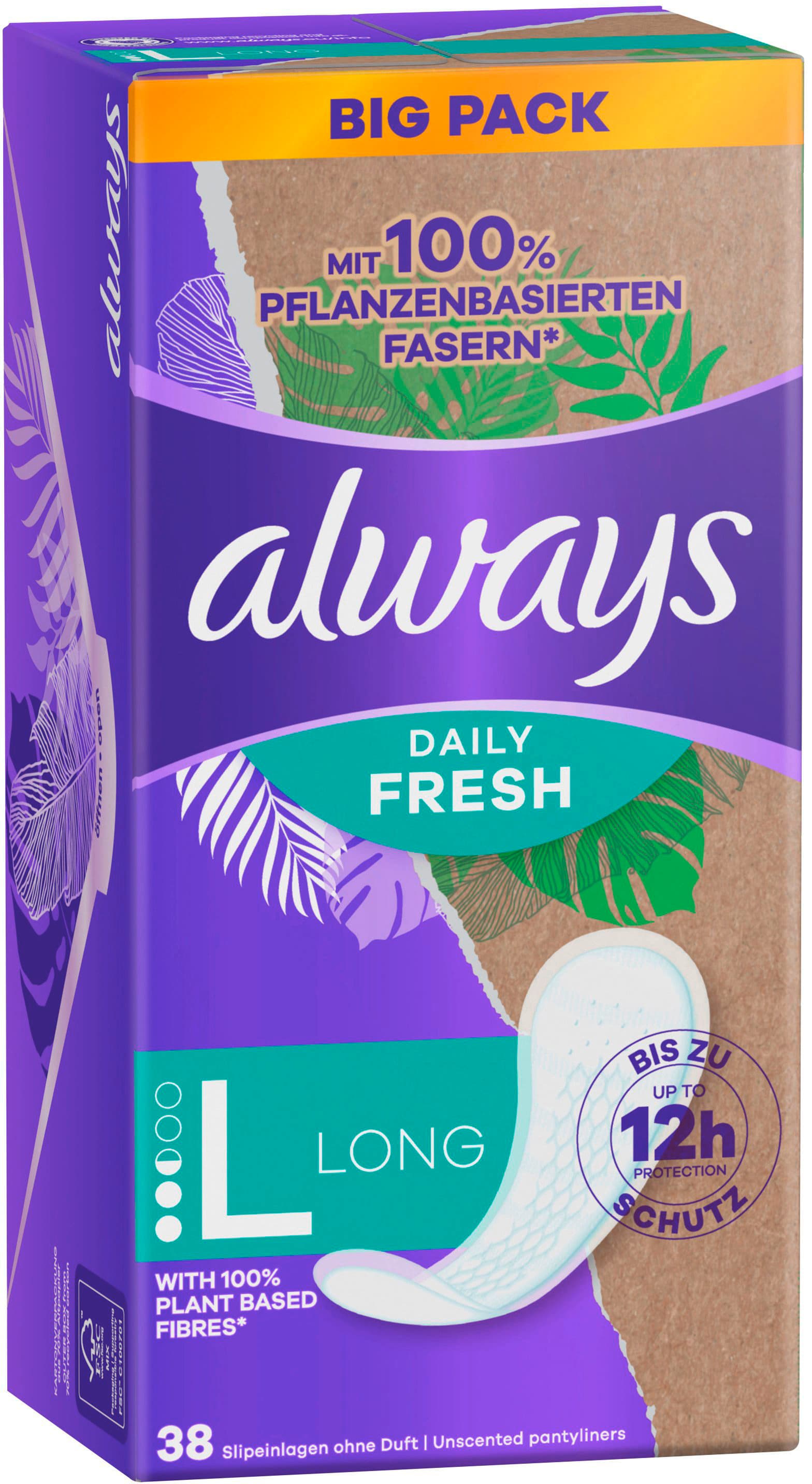 Produktbild always Slipeinlagen Daily Fresh Long pflanzenbasiert 7 von 7