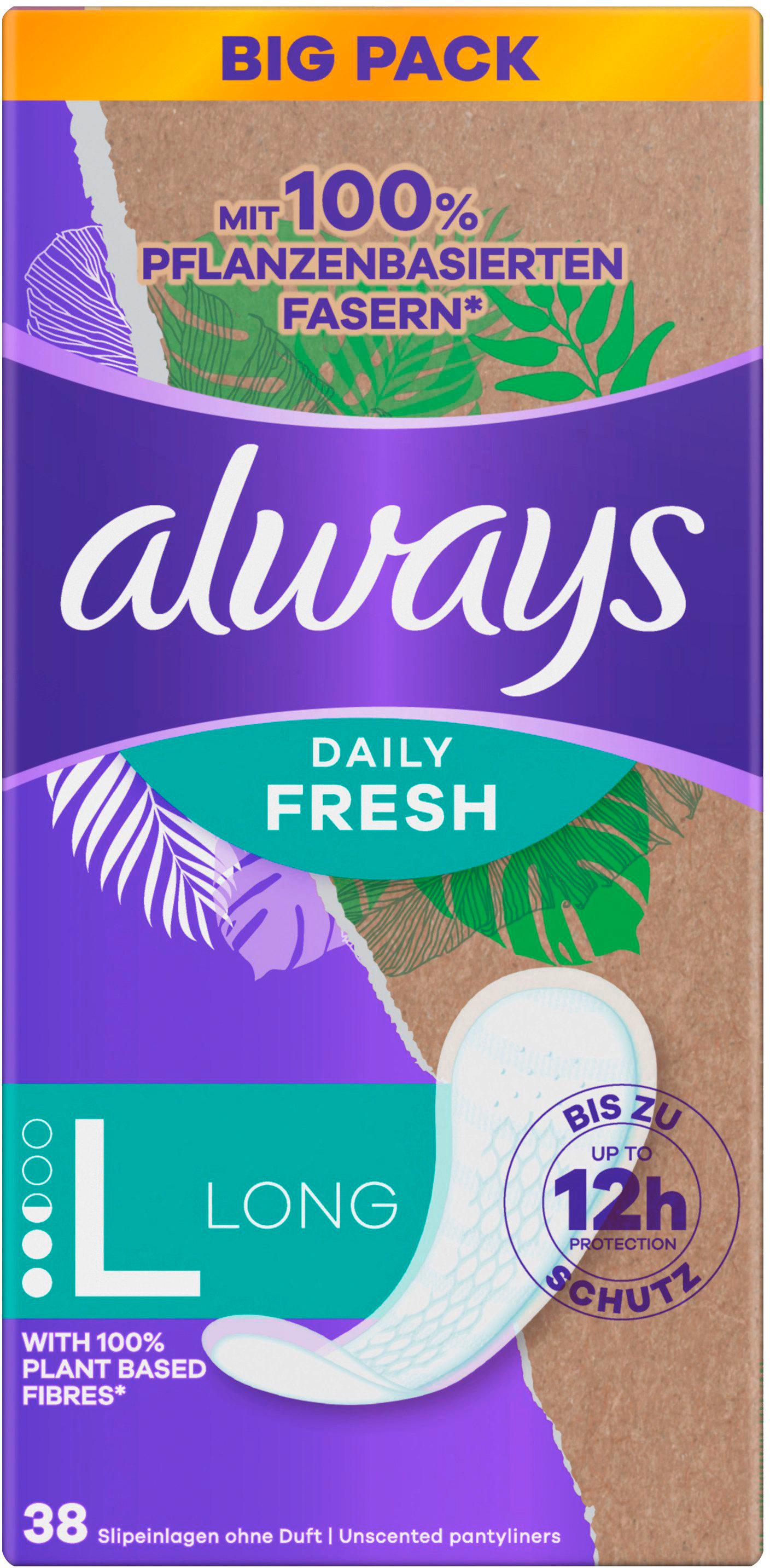 always Slipeinlagen Daily Fresh Long pflanzenbasiert