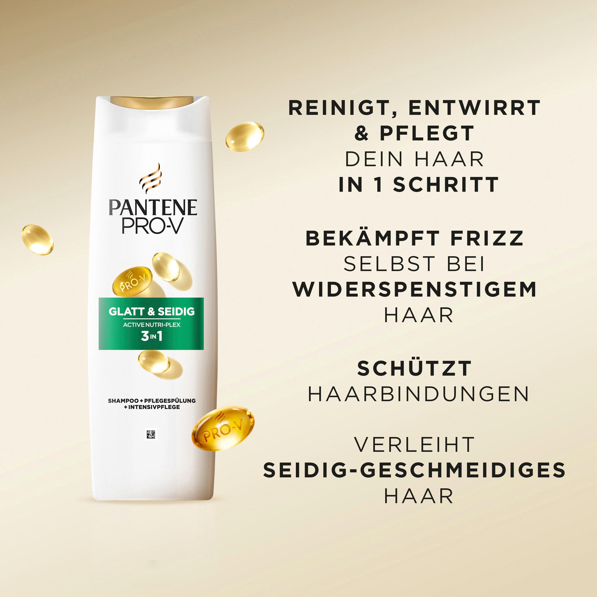 Produktbild Pantene PRO-V Haarshampoo 3in1 Glatt&Seidig 250ml 5 von 9