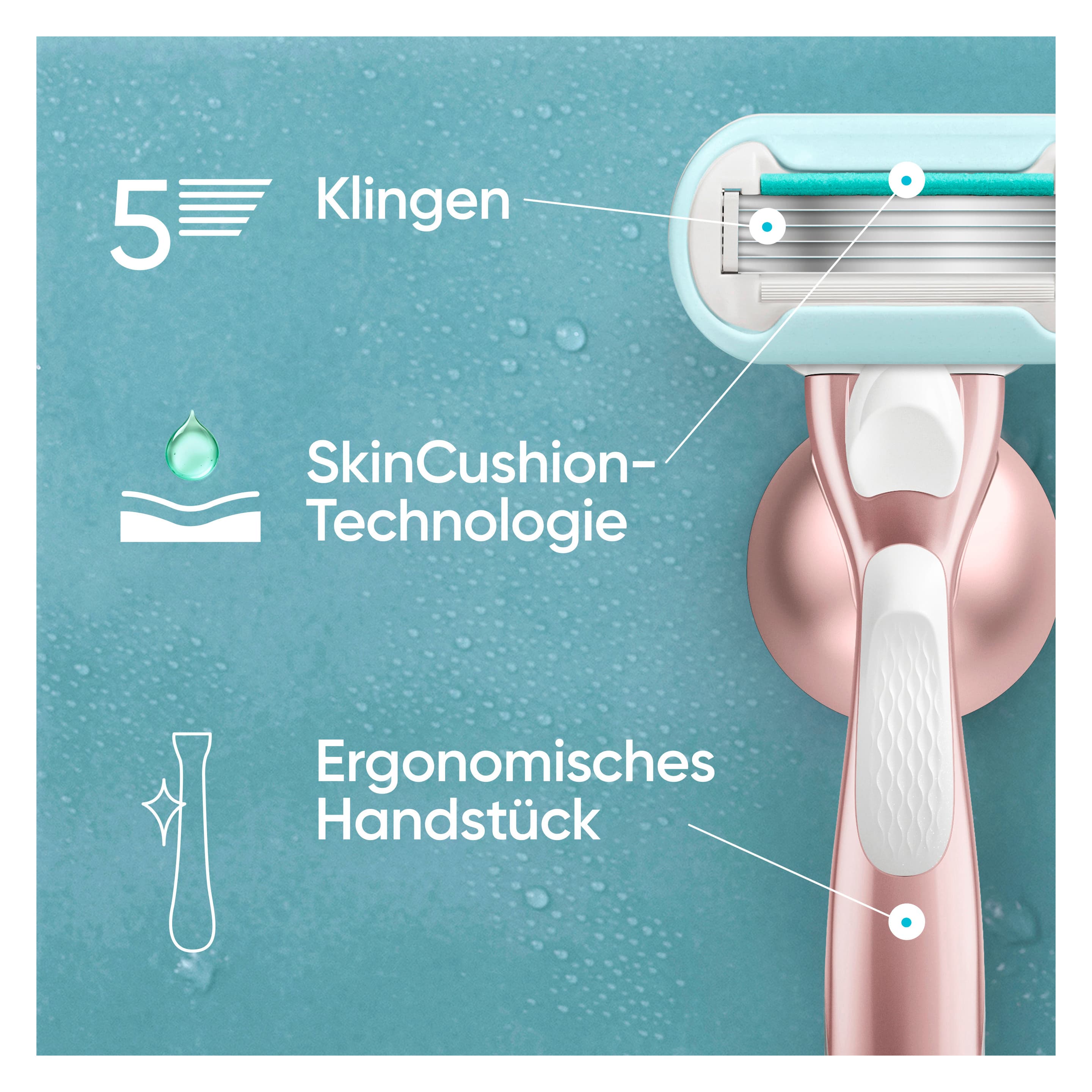 Produktbild Gillette Venus Rasierer Deluxe Smooth Sensitive Rosegold 6 von 9