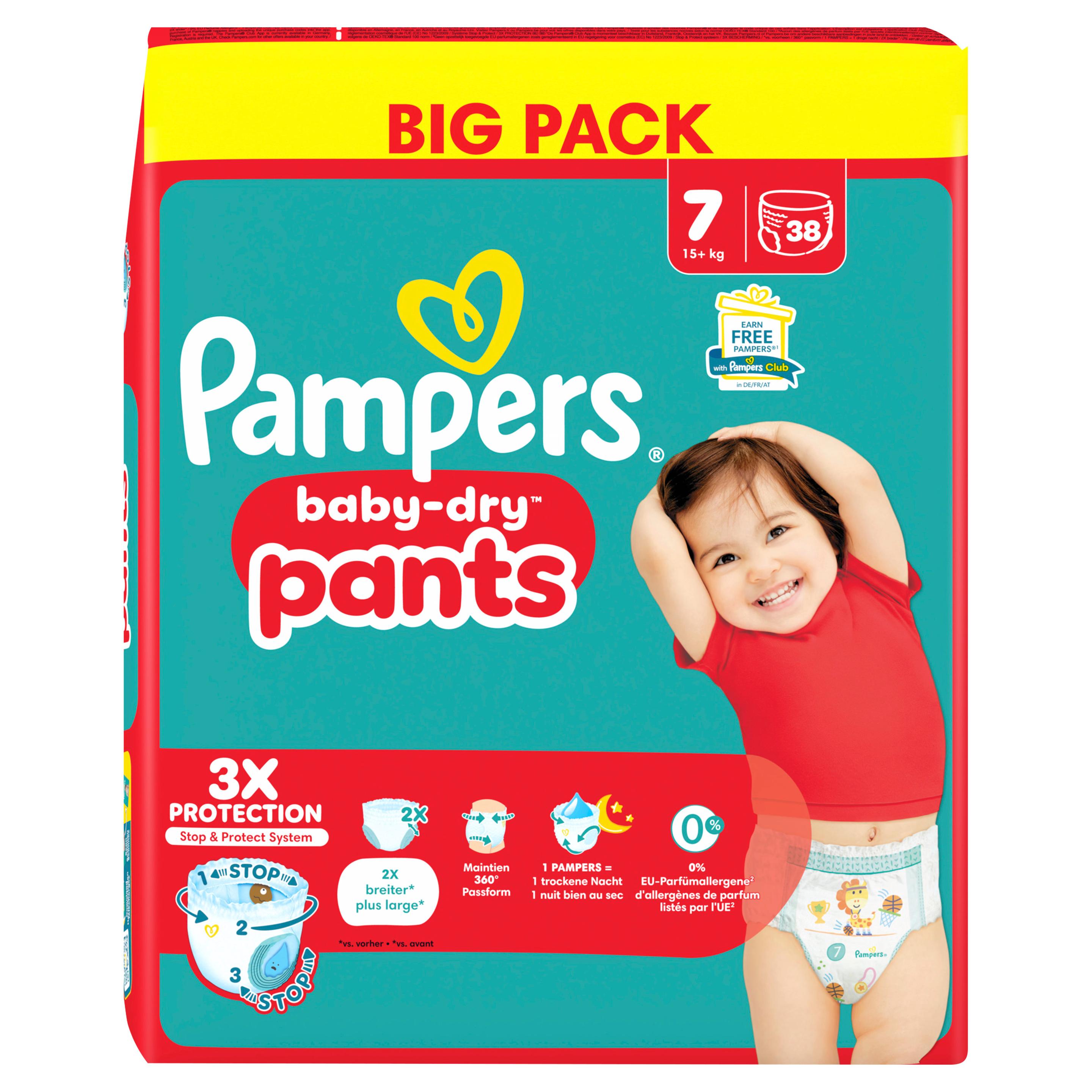 Pampers Baby Dry Pants Windeln Gr.7 Extra Large 15+kg Big Pack 