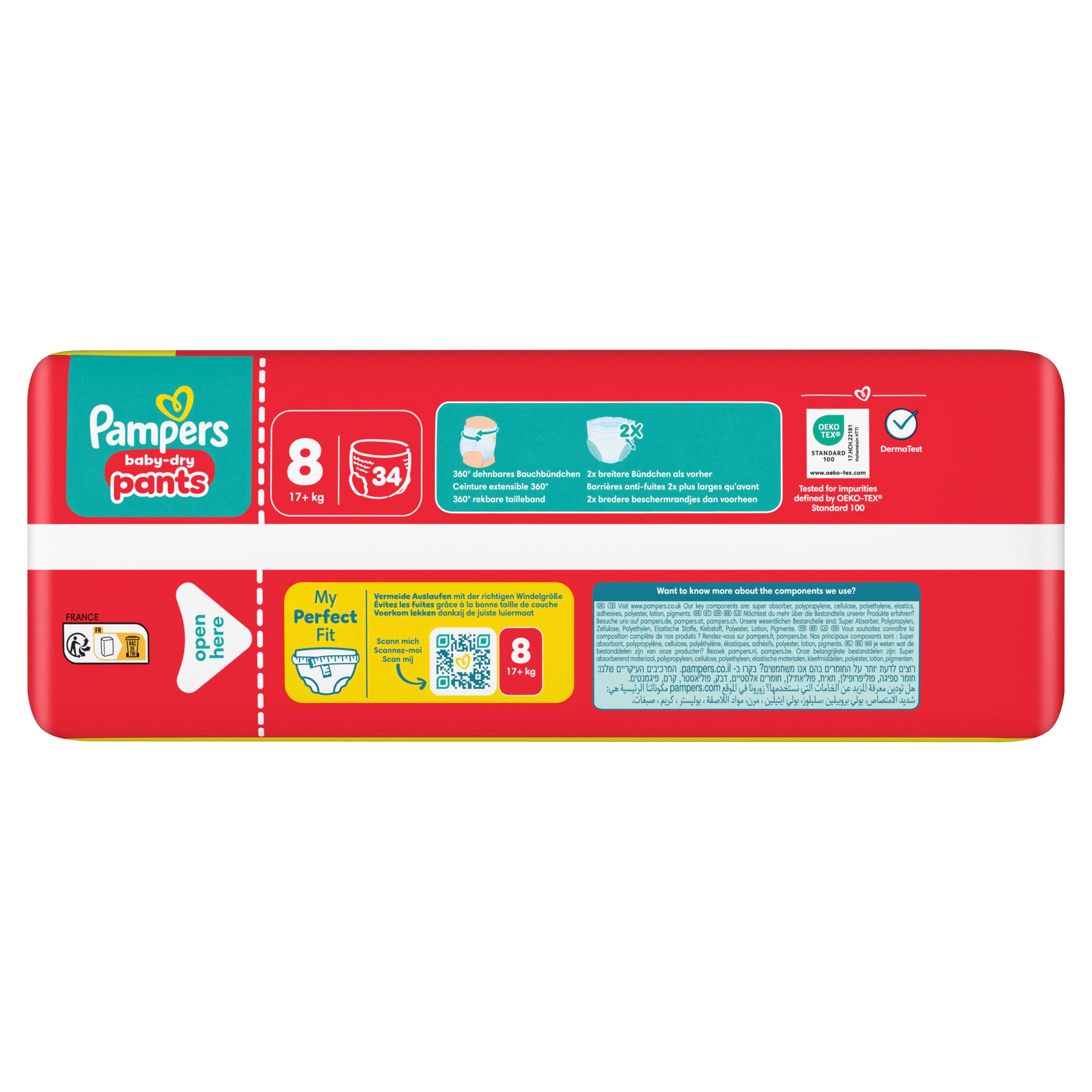 Produktbild Pampers Baby Dry Pants Windeln Gr.8 Extra Large 17+kg Big Pack 8 von 16
