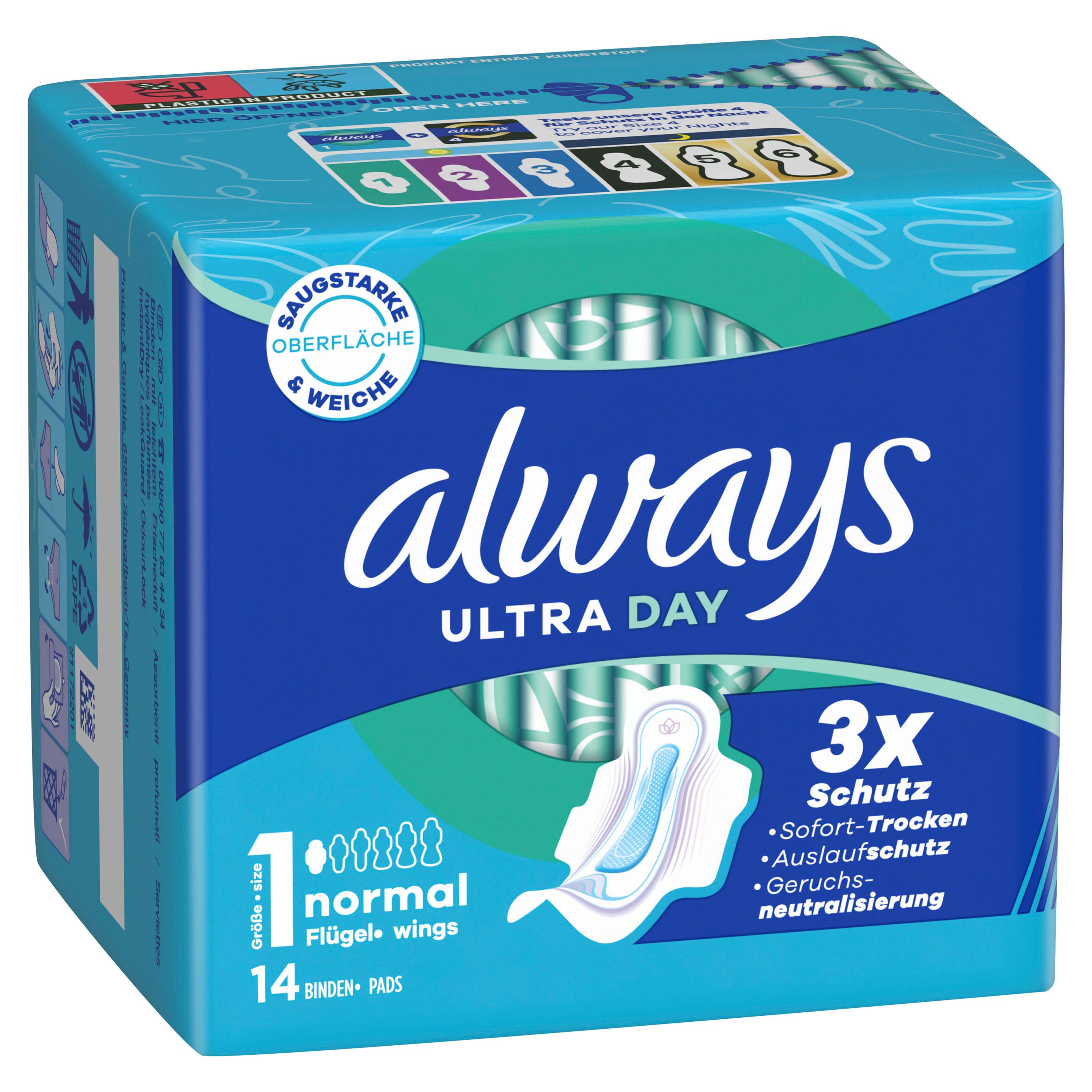 Produktbild Always ultra Damenbinden Normal mit Flügeln 9 von 10