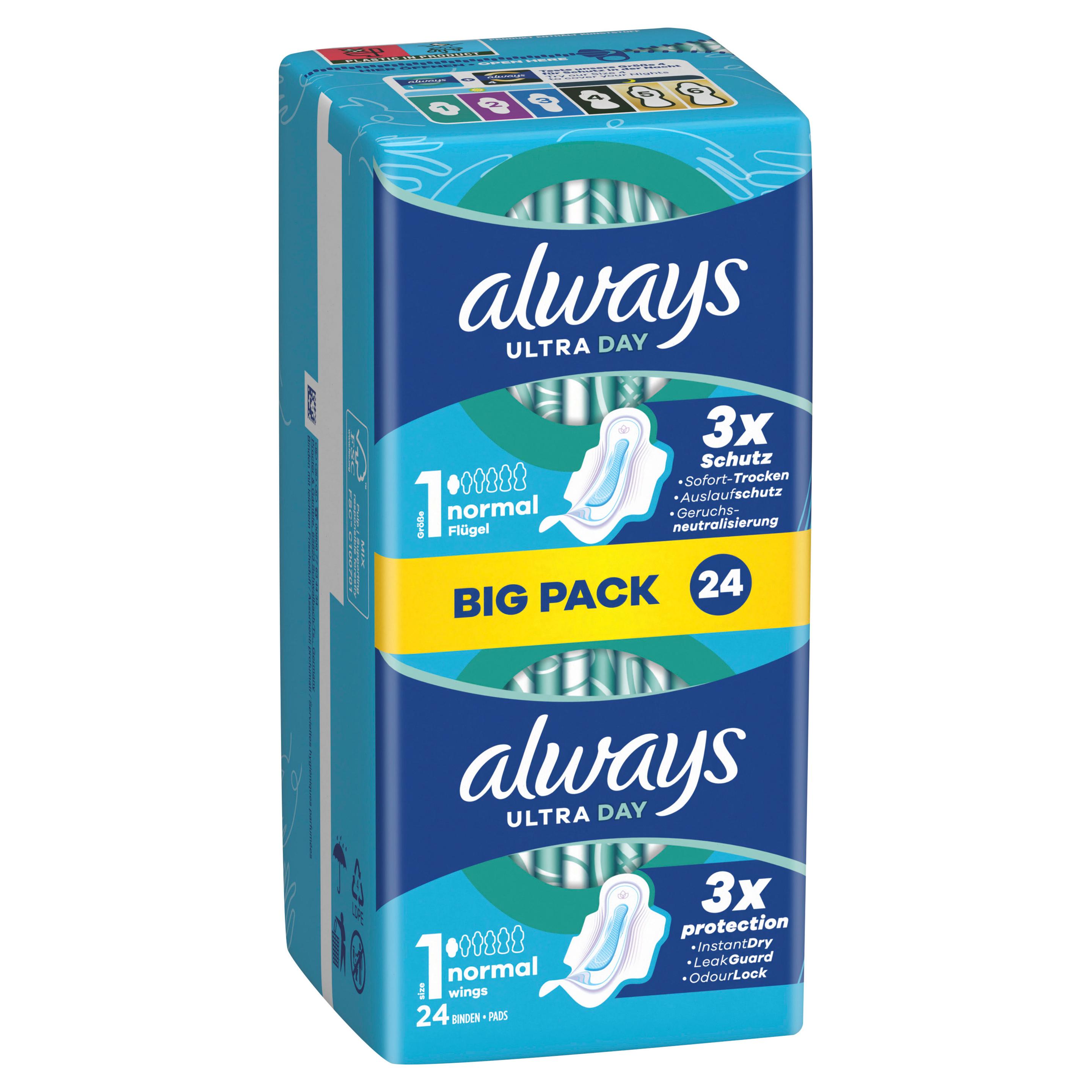 Produktbild Always ultra Damenbinden Normal mit Flügeln BigPack  8 von 8